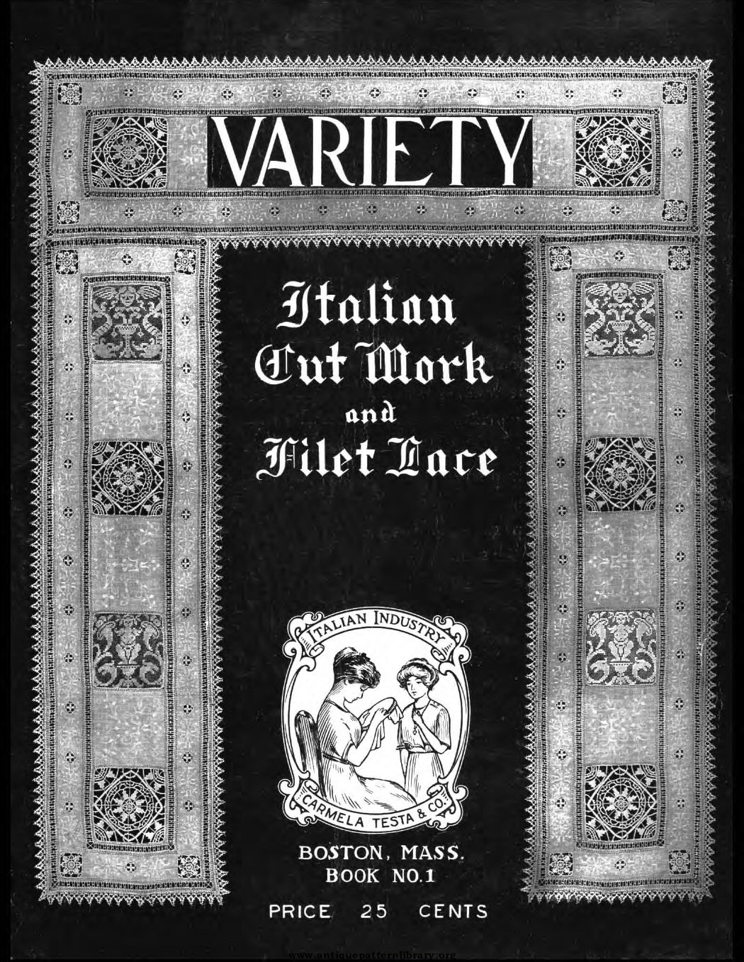 6-DA009 Variety Italian Cut Work and Filet Lace Book No. 1.