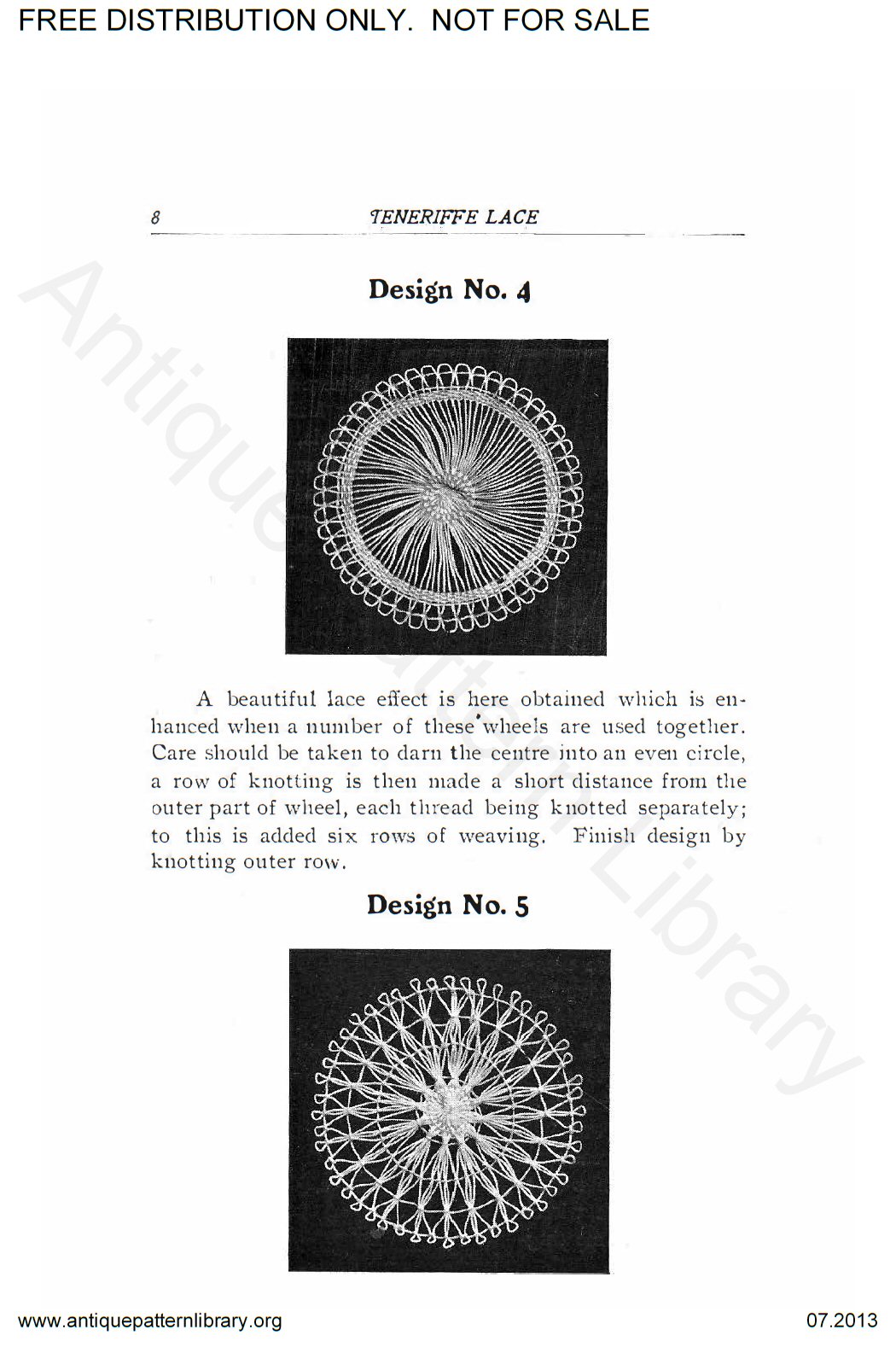 6-DS001 Teneriffe Lace Designs and Instructions.