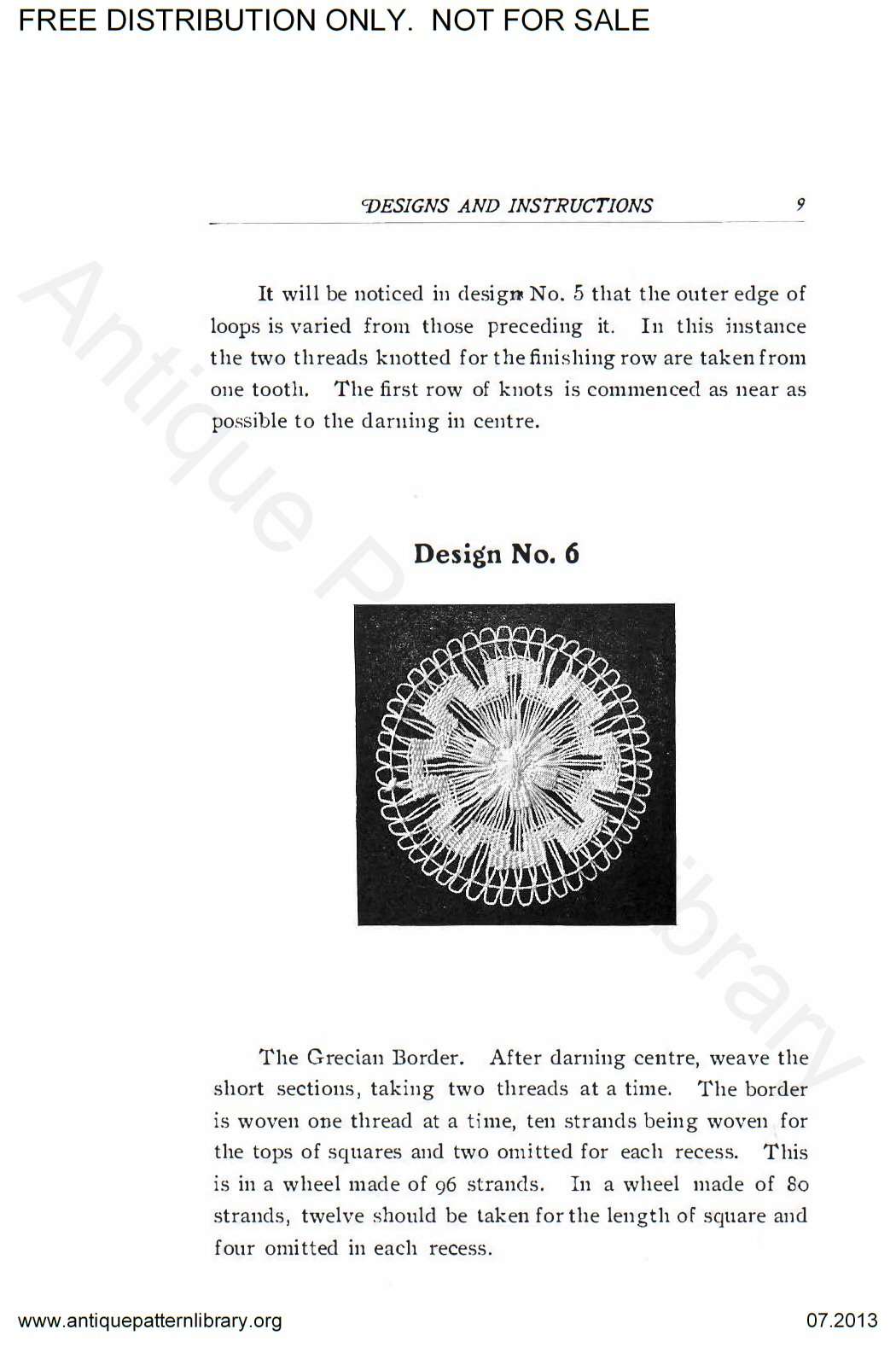 6-DS001 Teneriffe Lace Designs and Instructions.