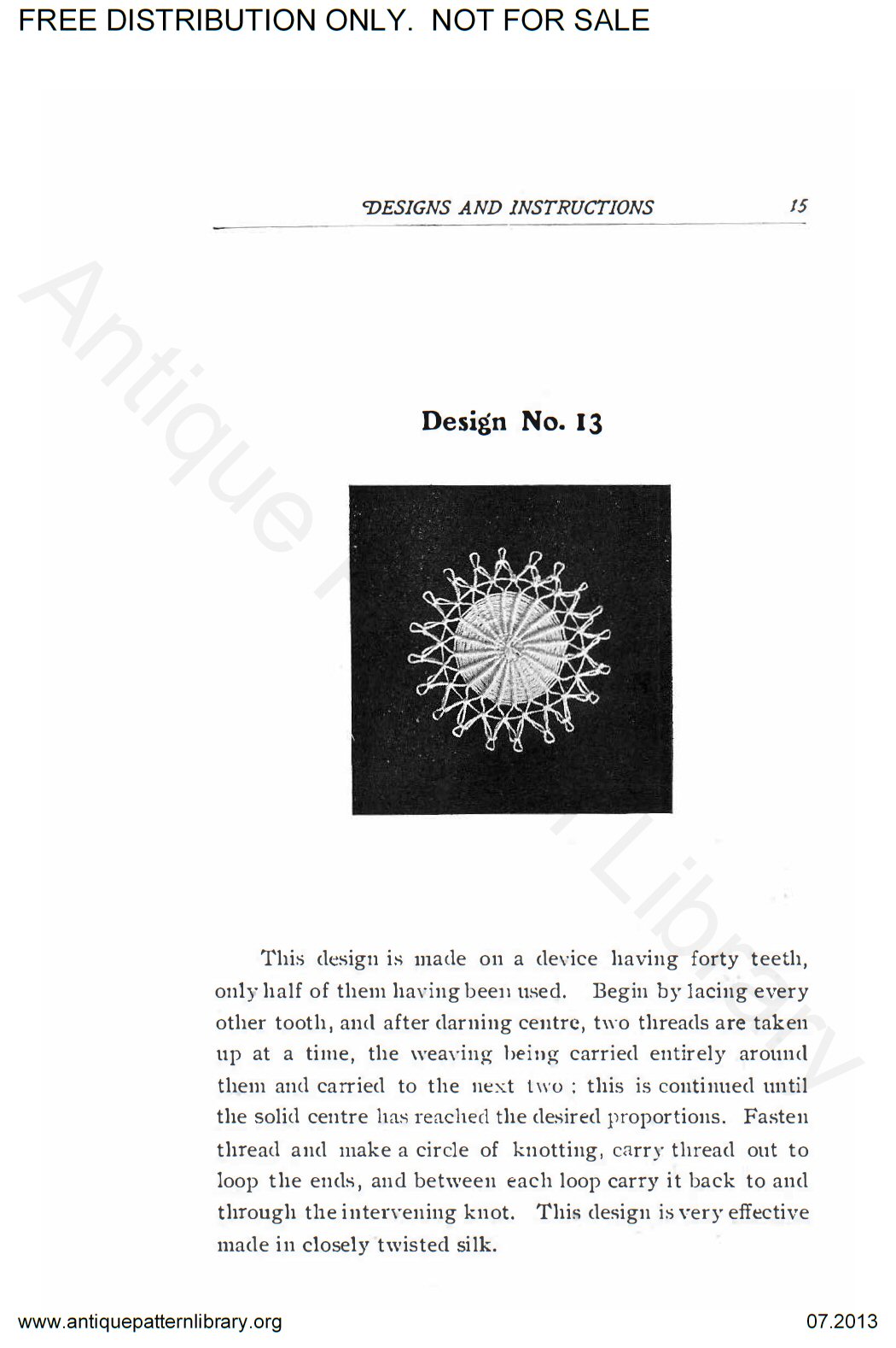 6-DS001 Teneriffe Lace Designs and Instructions.