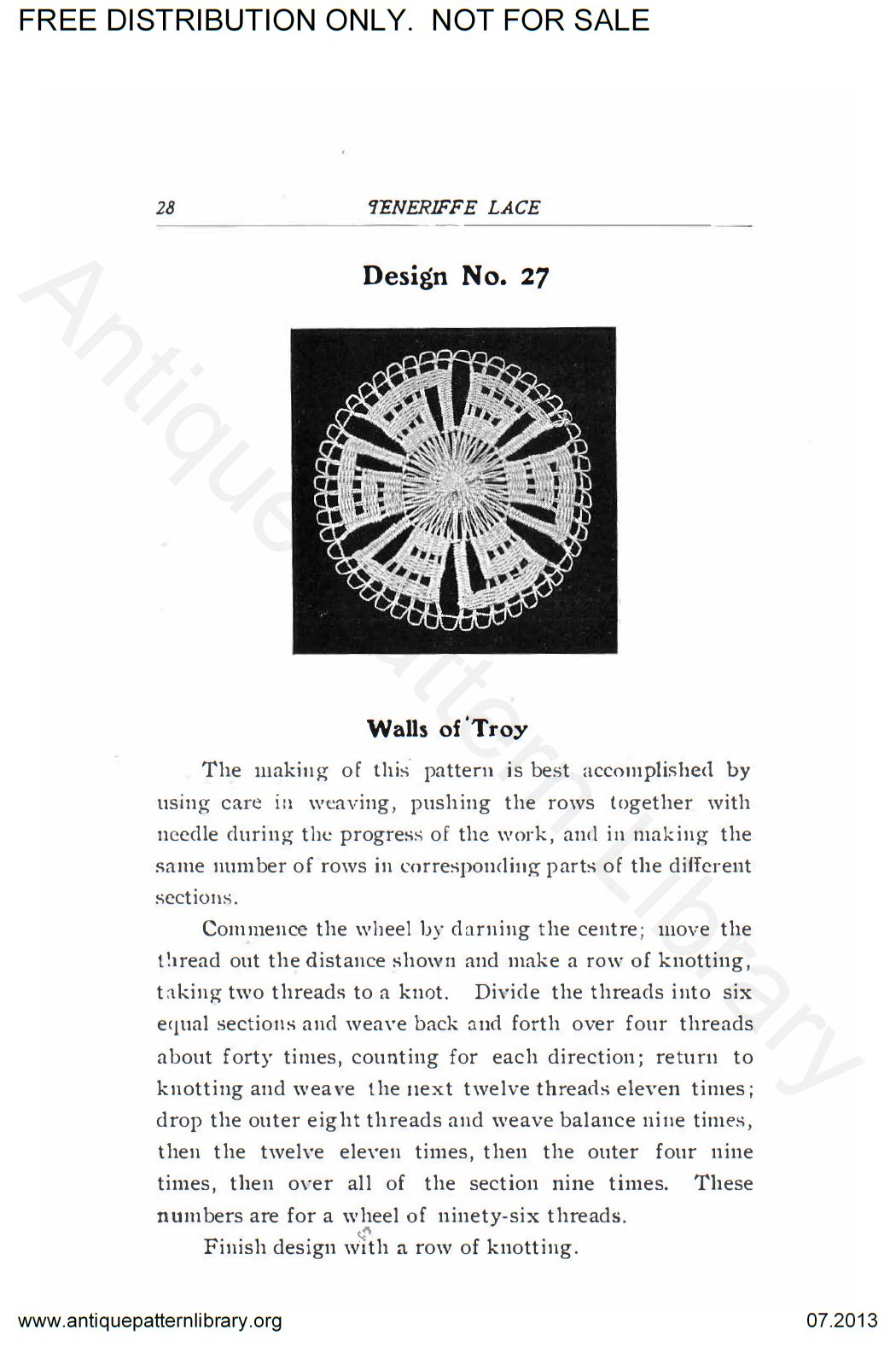 6-DS001 Teneriffe Lace Designs and Instructions.