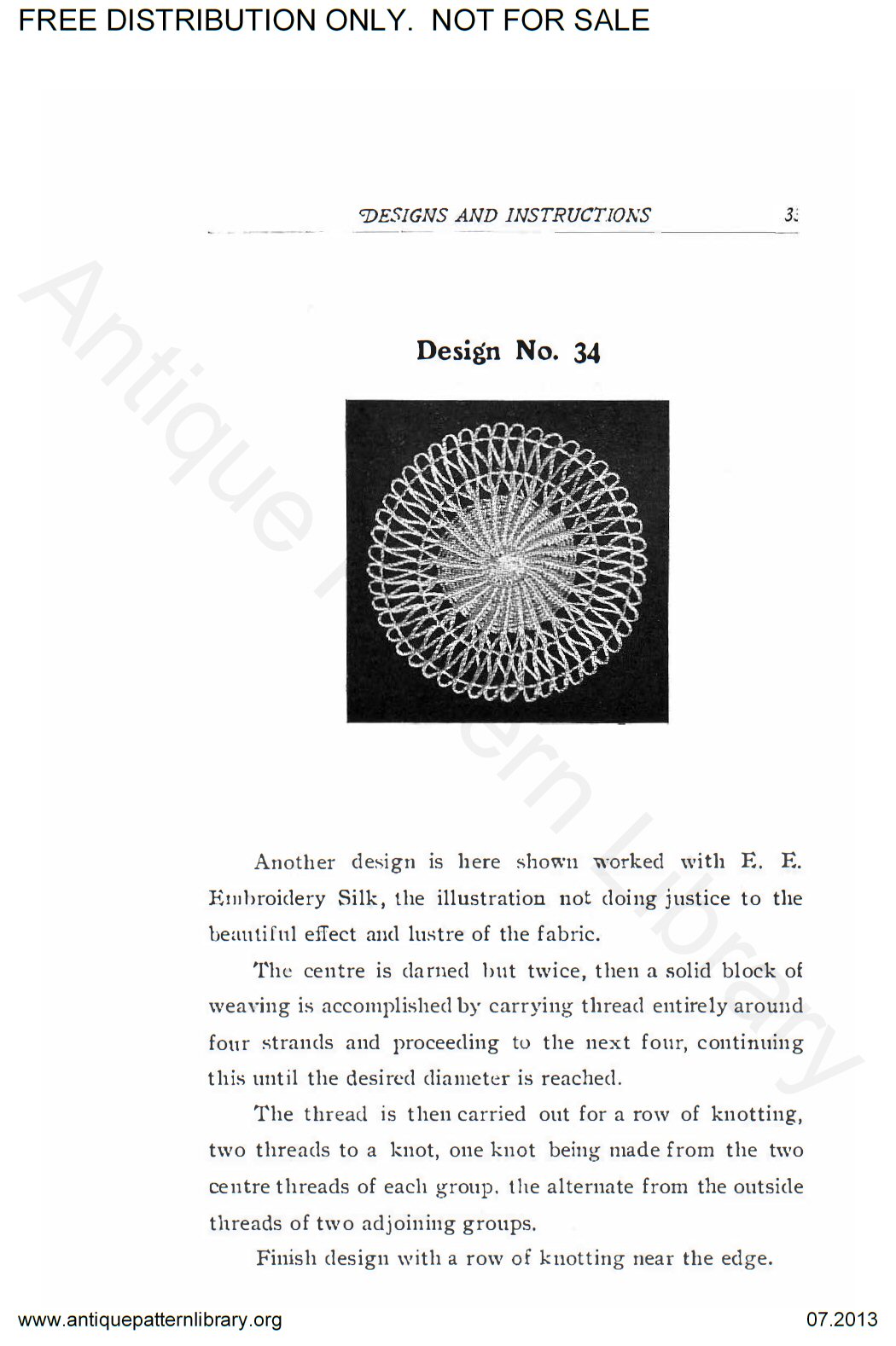 6-DS001 Teneriffe Lace Designs and Instructions.