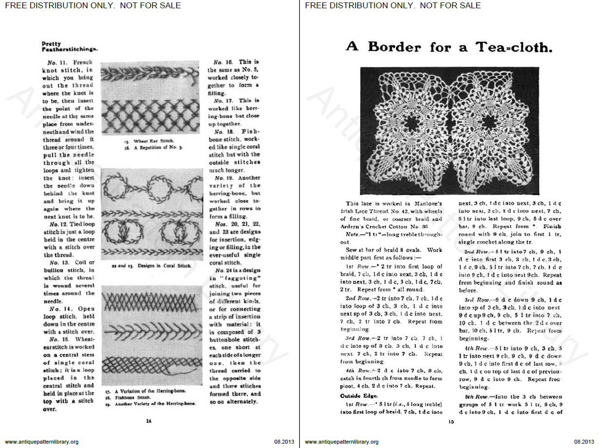 Pretty Featherstitchings (continued) - A Border for a Tea-cloth