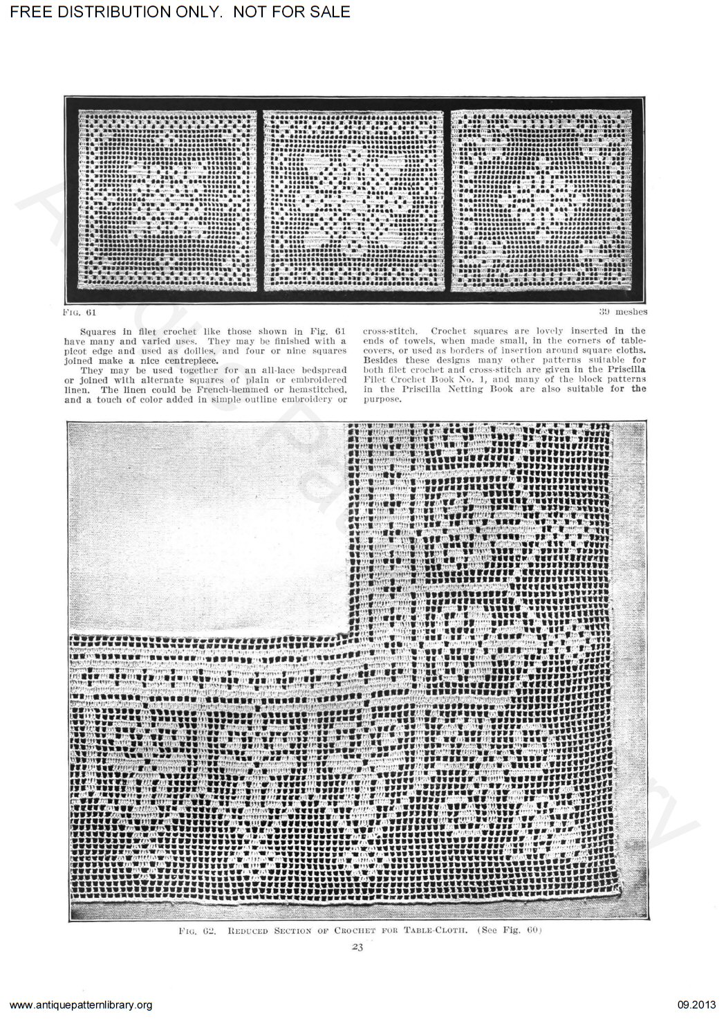 6-JA018 The Priscilla Filet Crochet Book No. 2