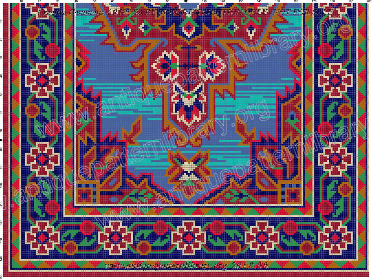 A-MH002 Tapestry design with blue stripes