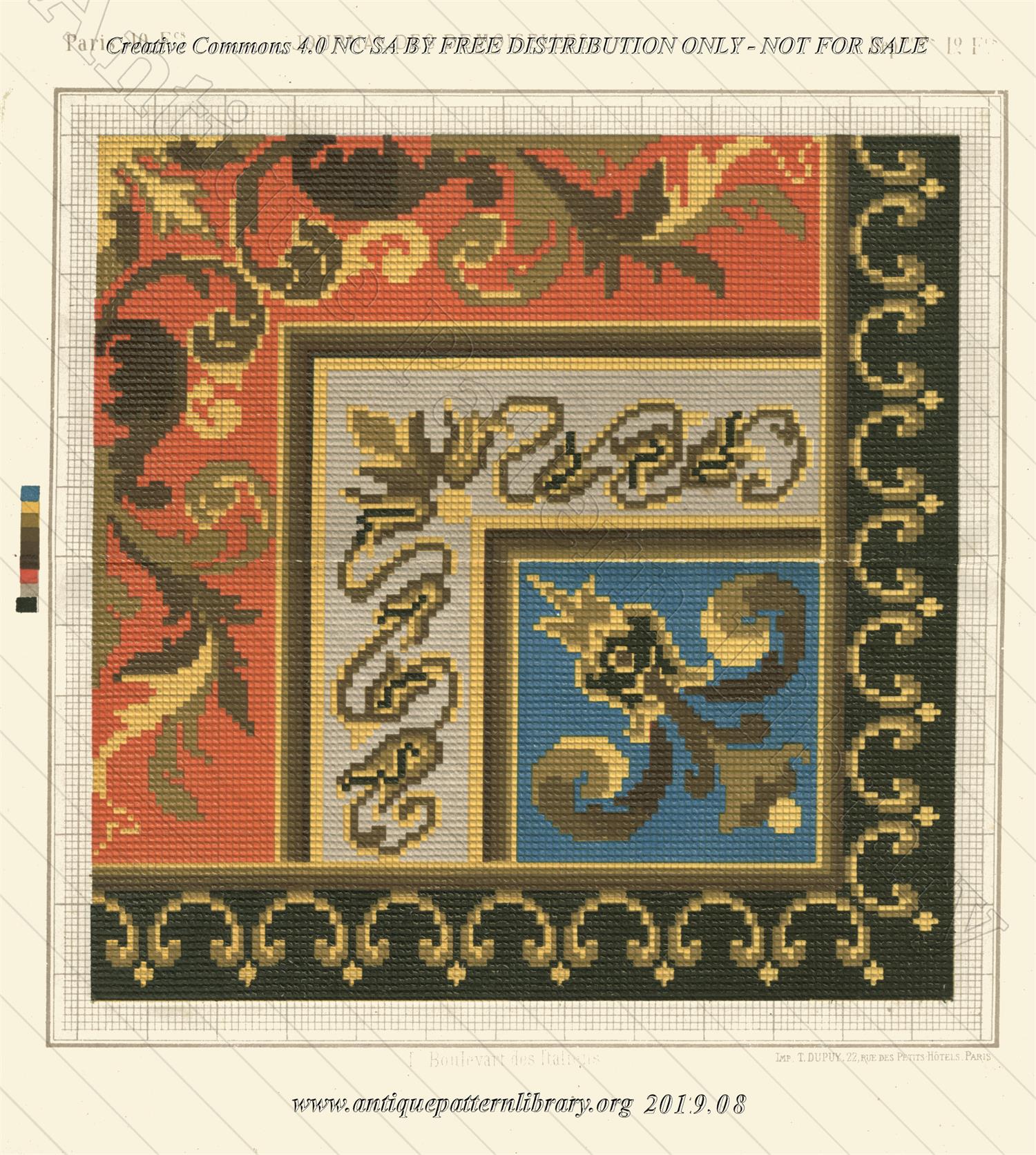 A-MH021 Quart pattern for pillow or square rug