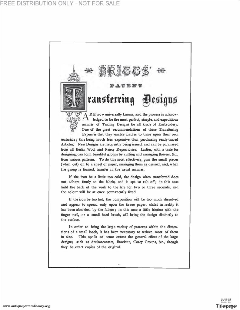 B-LP001 Briggs & Co.s Patent Transferring Papers