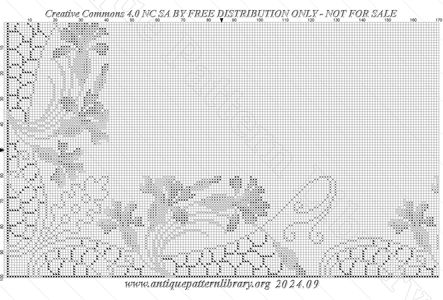 B-VP009 Art Nouveau cross-stitch corner - carnation