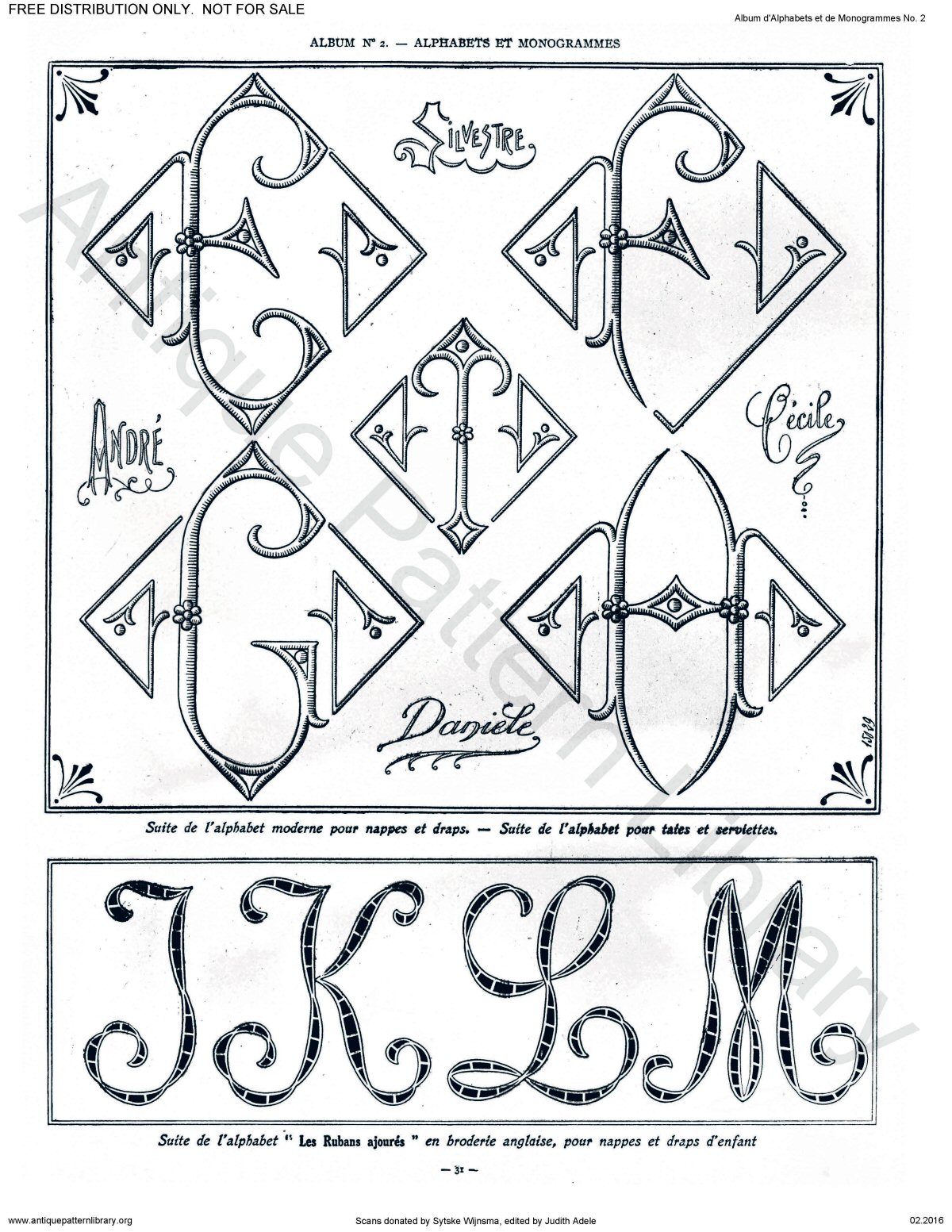 B-YS078 Album d'Alphabets et de Monogrammes No.2