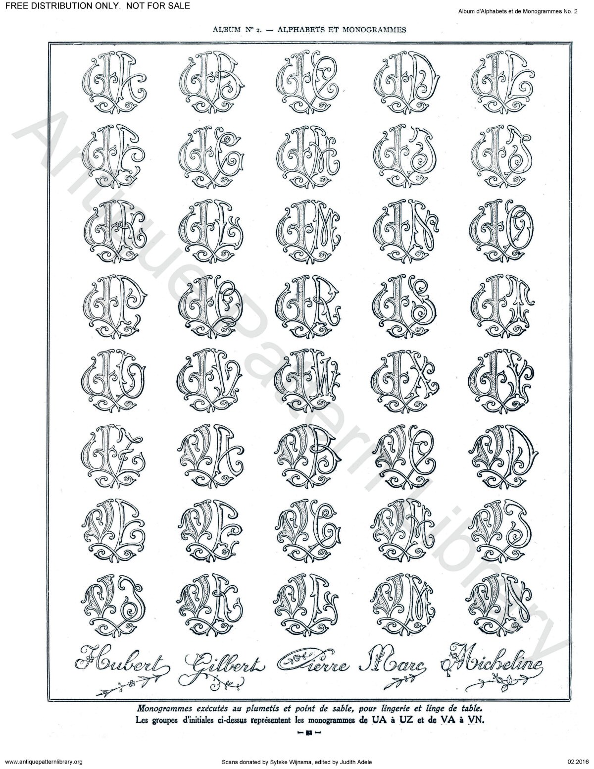 B-YS078 Album d'Alphabets et de Monogrammes No.2