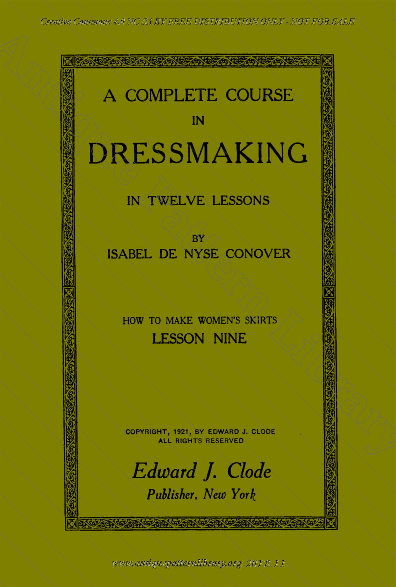 B-YS104 Complete Course in Dressmaking in Twelve Lessons: