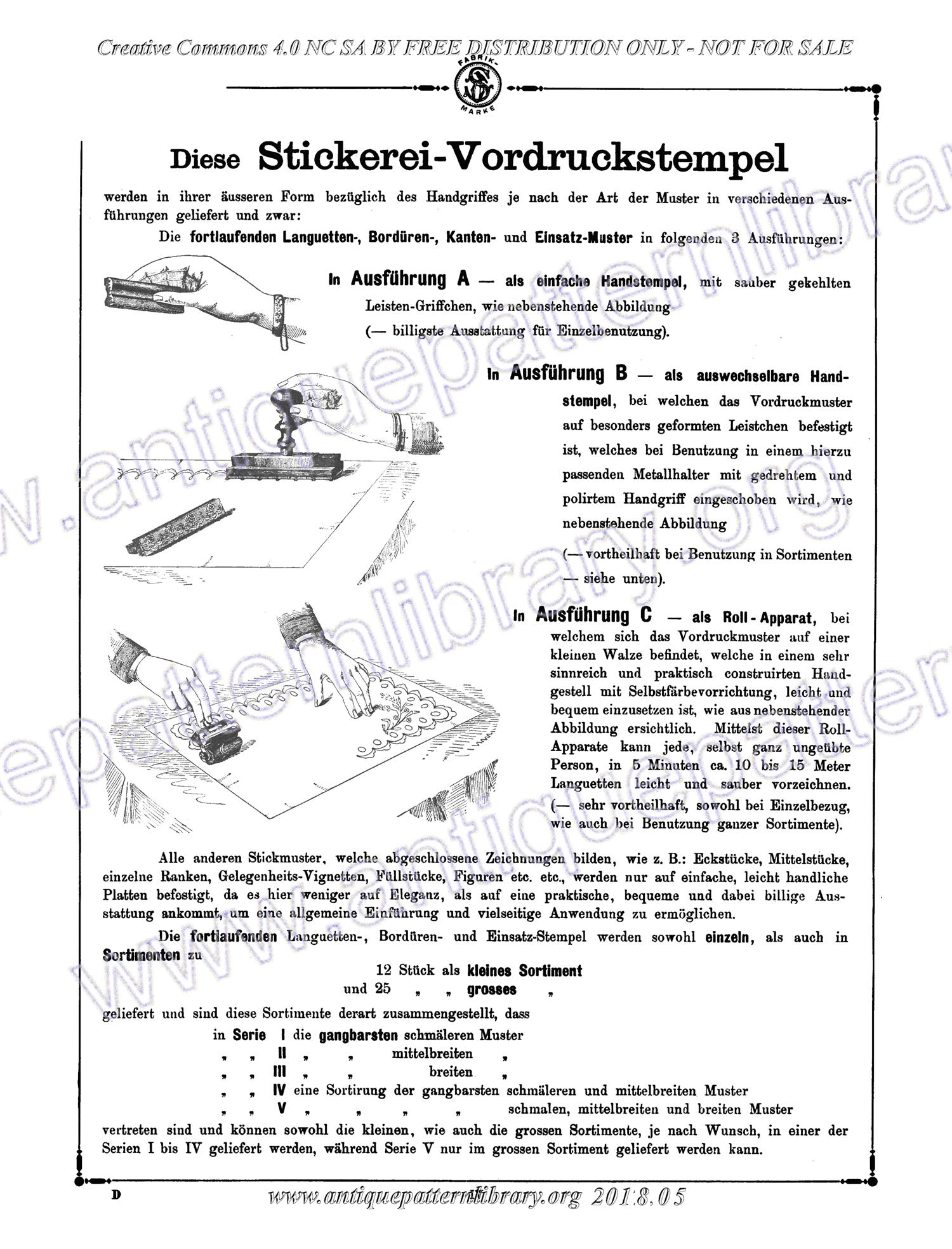 C-YS005 Stickerei Vordruk-Stempel