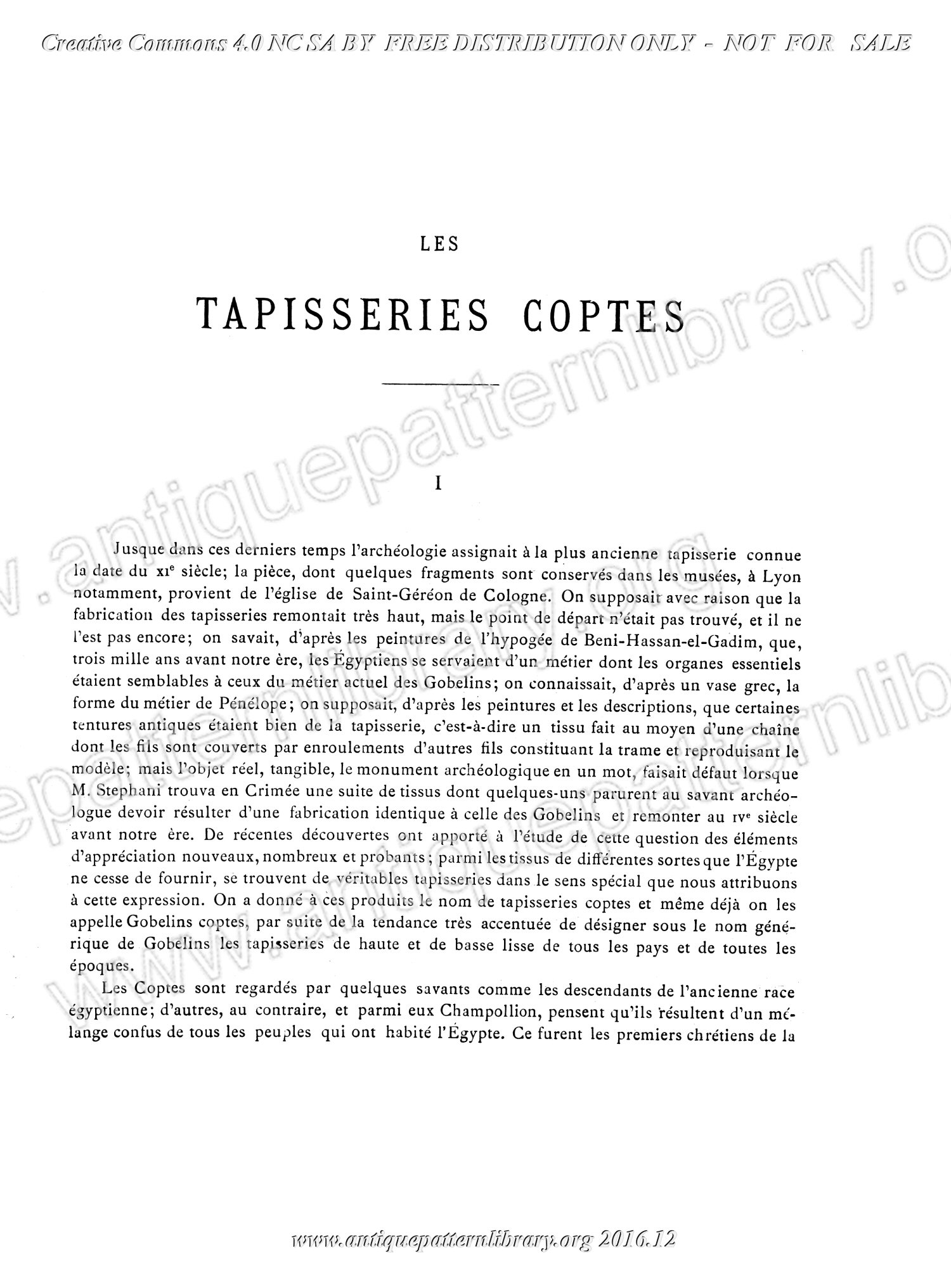 C-YS460 Les Tapisseries Coptes
