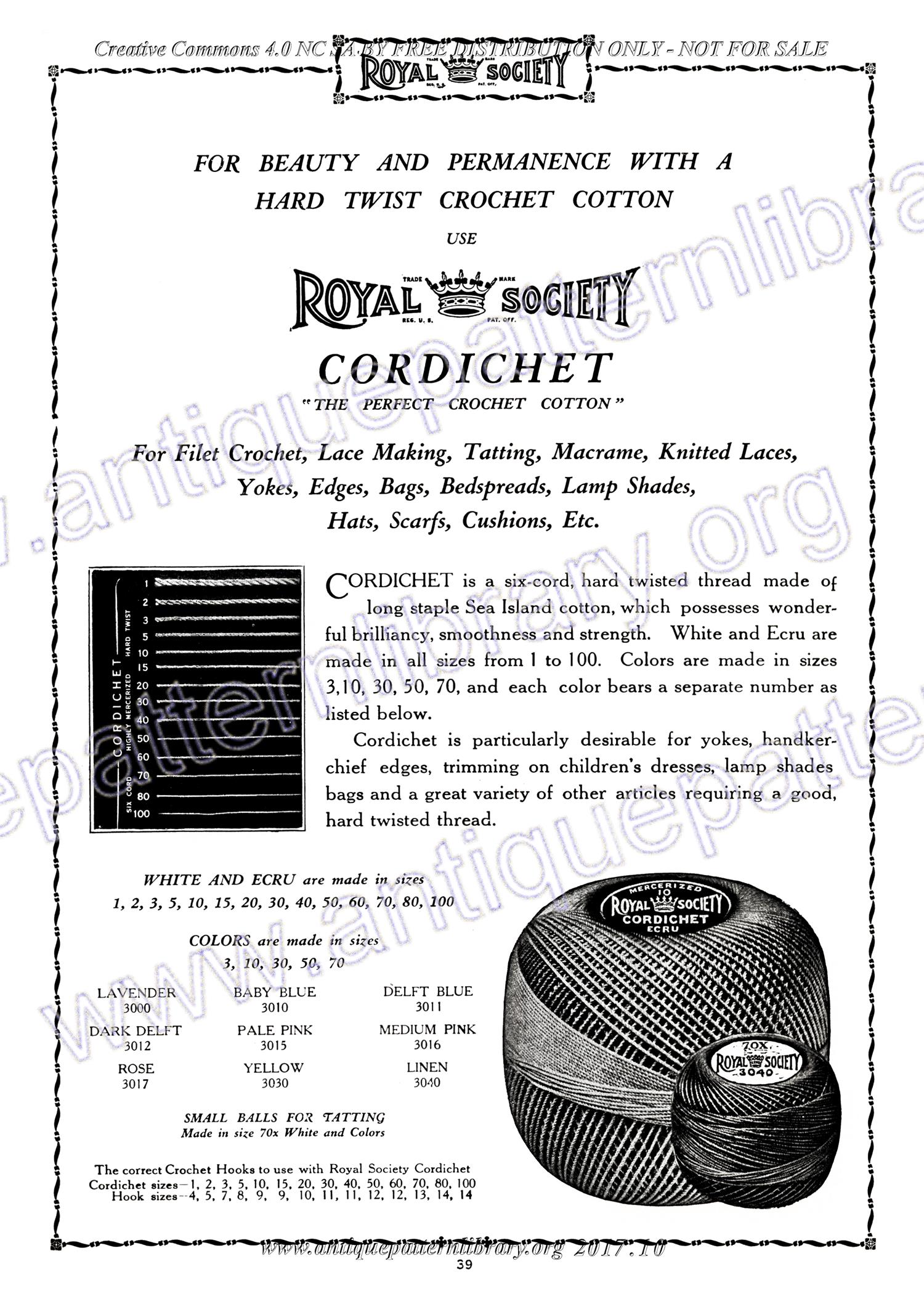 D-SW011 Royal Society Crochet No. 14 Knitting