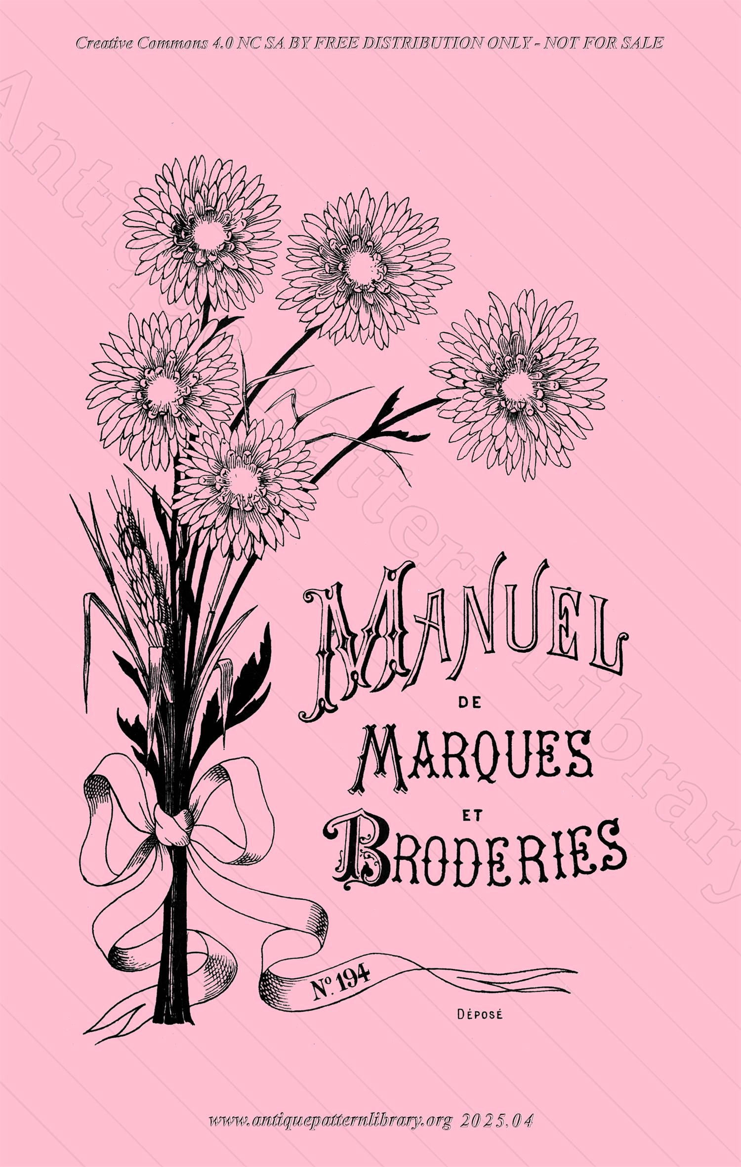 D-YS025 Manuel de Marques et Broderies