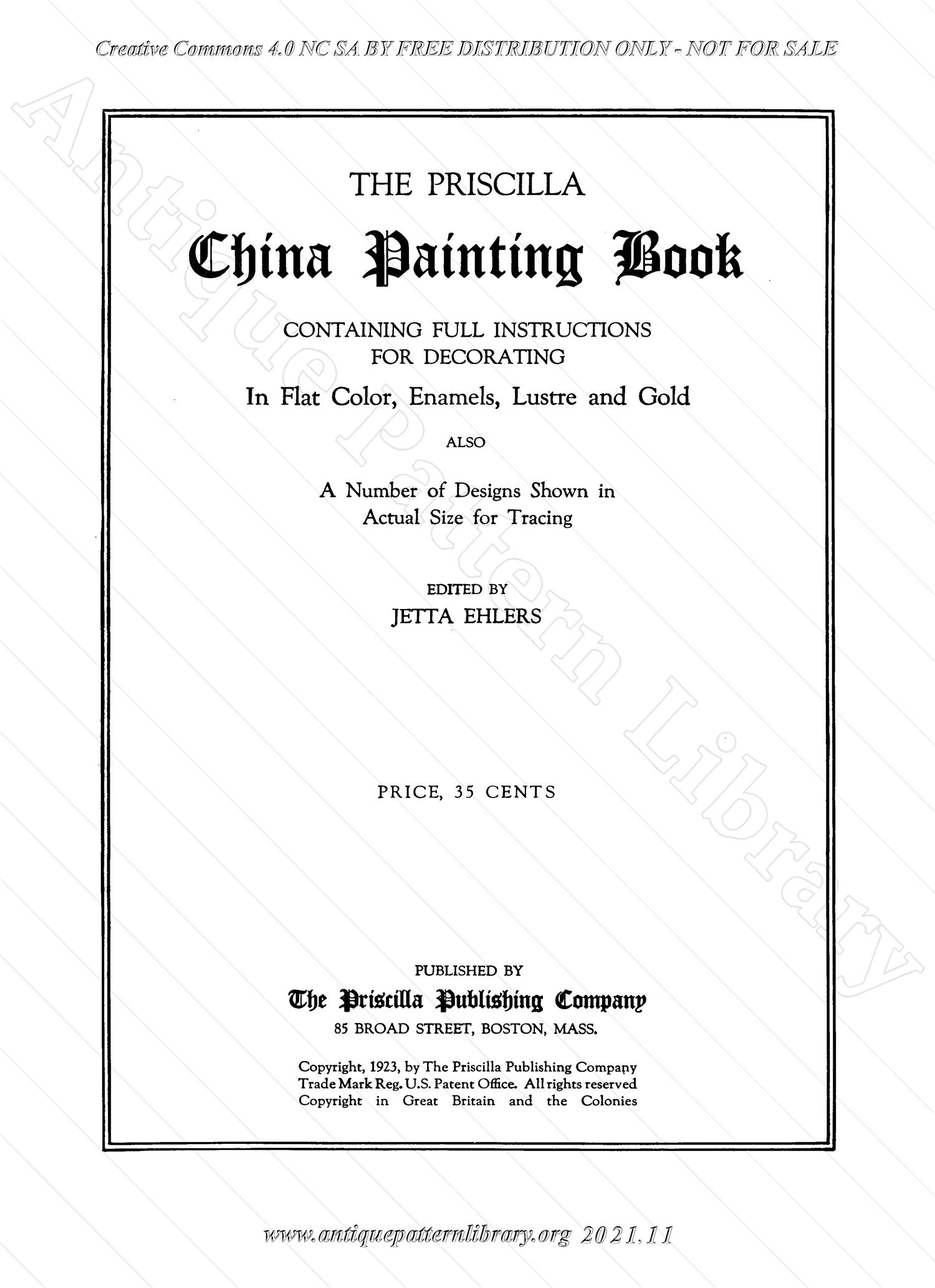 E-CL004 The Priscilla China Painting Book
