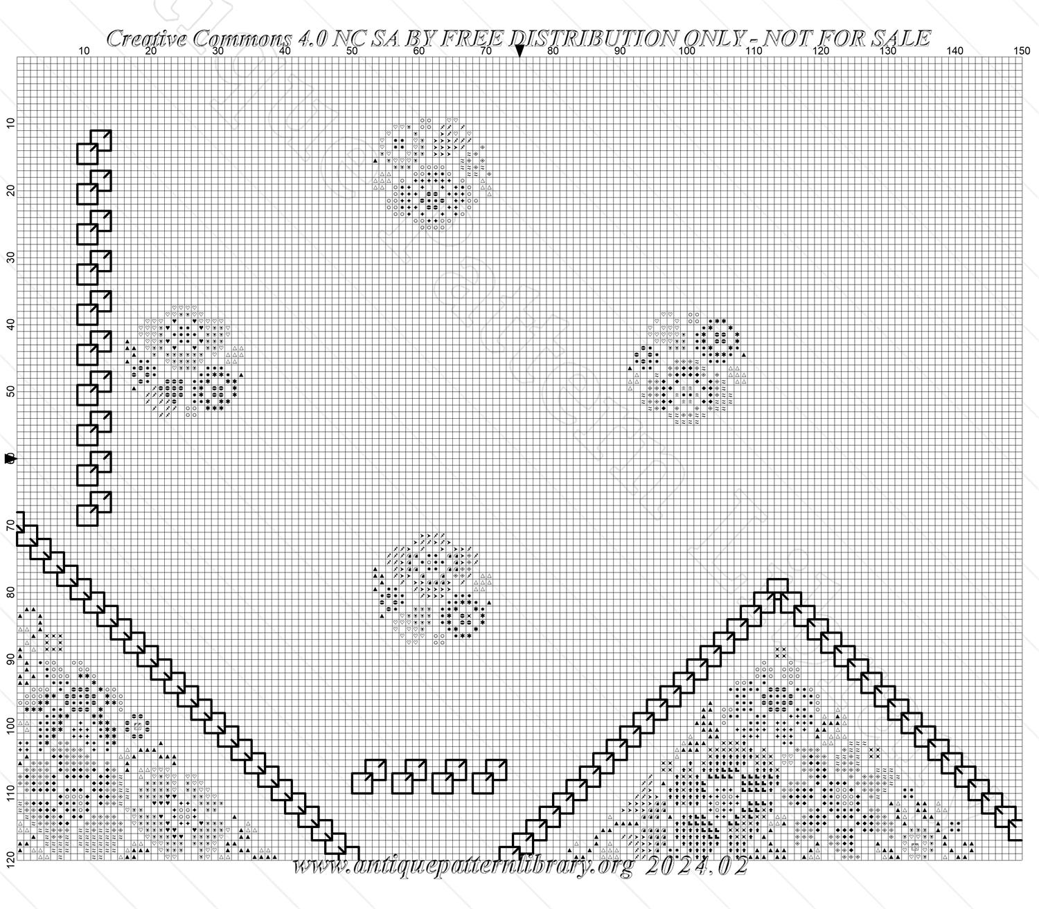 E-RB011 Corner design, edge design and four small floral designs