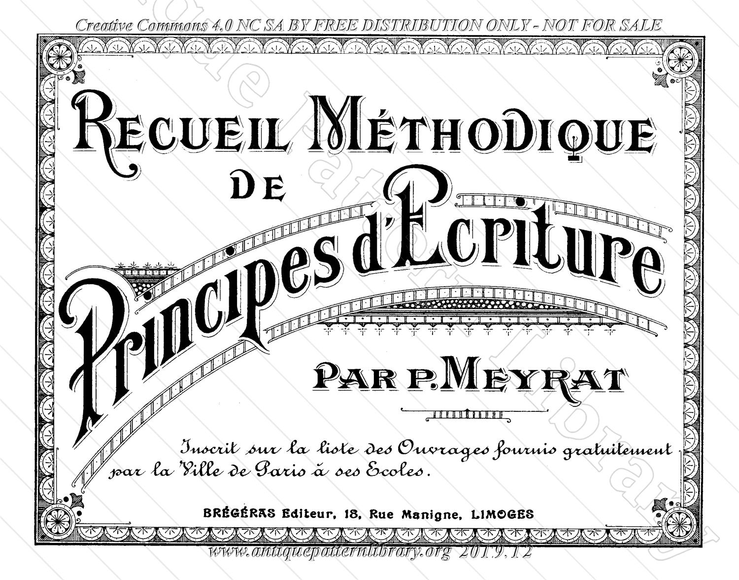 E-WM033 Recueil Methodique de Principes de l'Ecriture