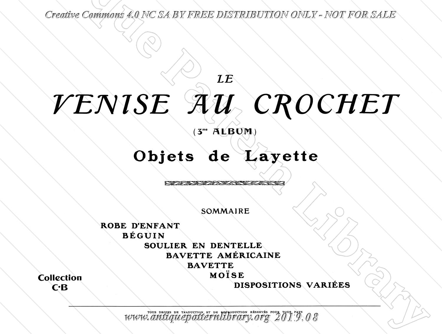 F-II004 Le Venise au Crochet - Objets de Layette