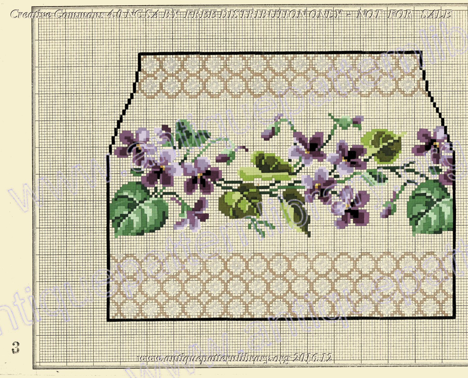 F-IS011 Purse pattern with violets