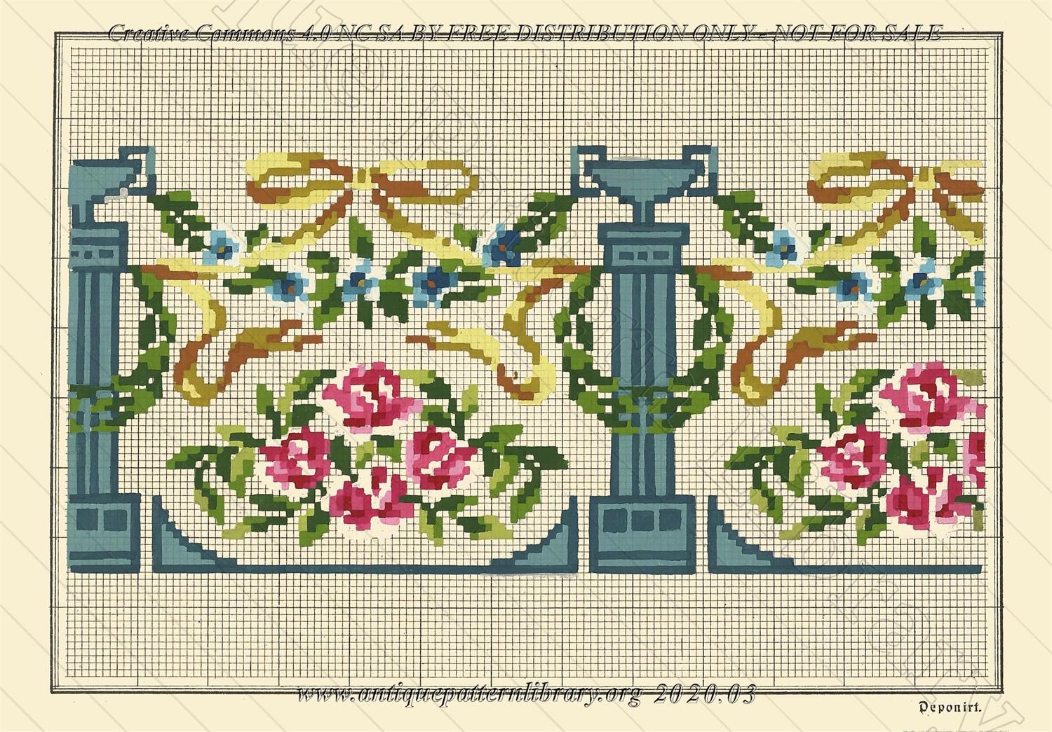 F-IS050 Flower basket and swag border
