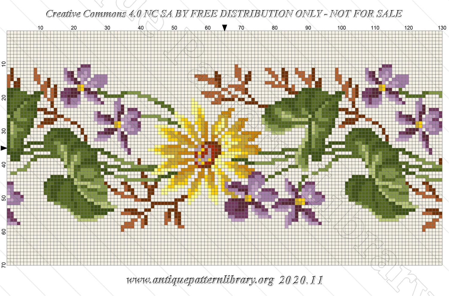 F-IS052 Floral border with violets