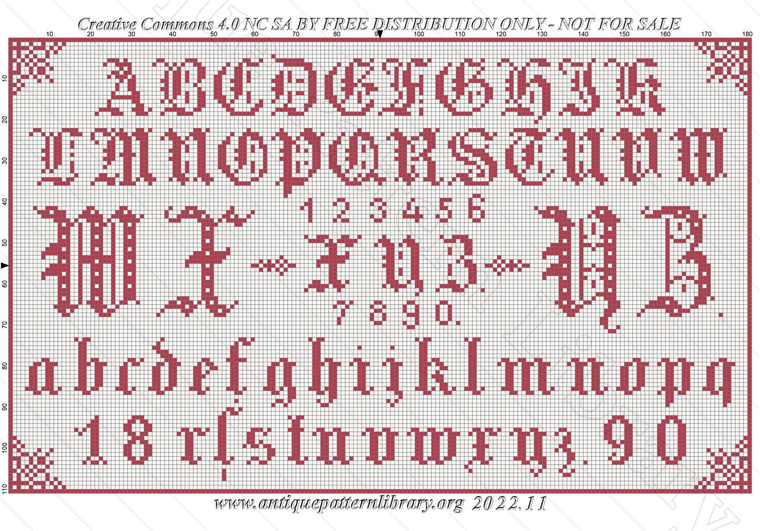 F-IS113 Alphabete fur Stickerei N0 18,I