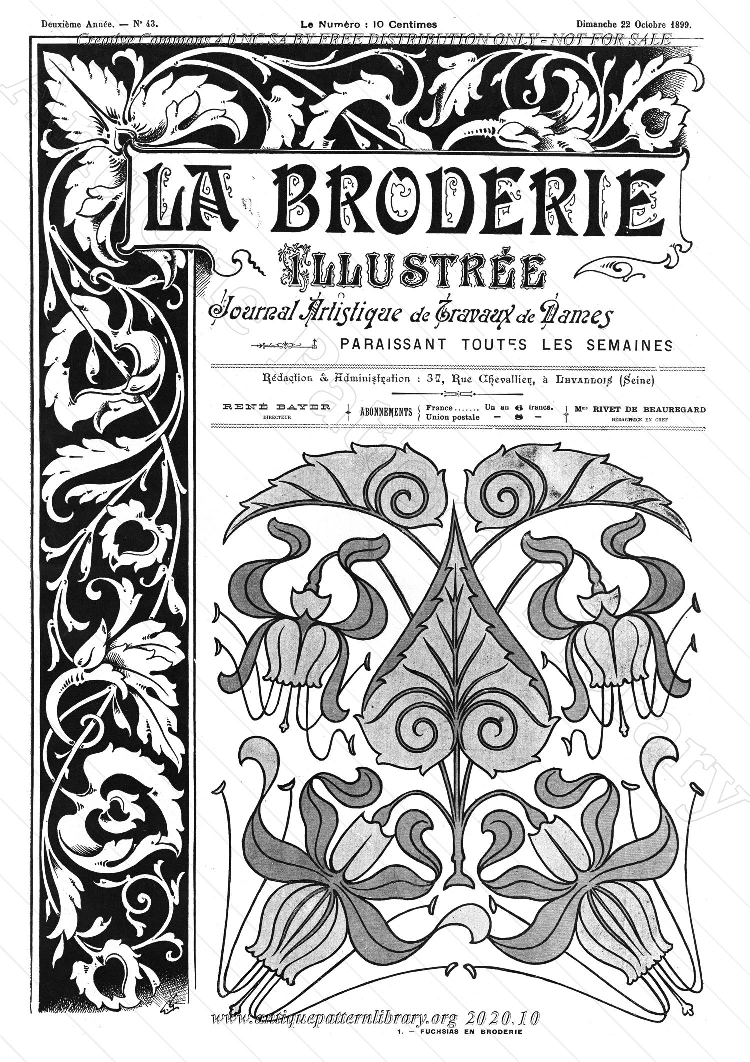 F-WM001 La Broderie Illustre, Dimanche 22 Octobre 1899