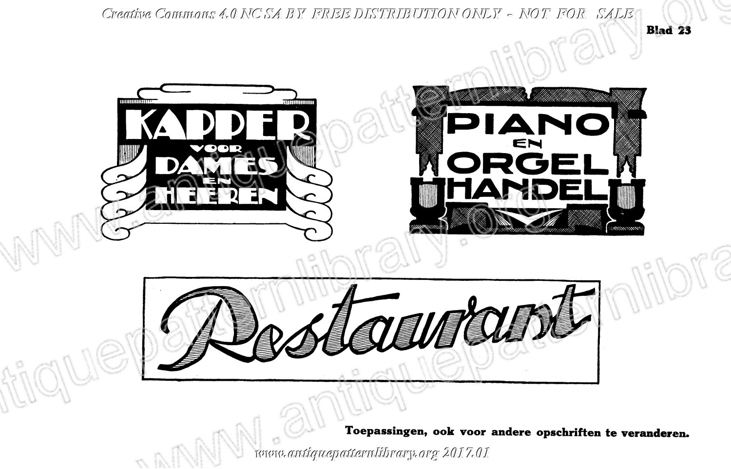 H-RD001 Modelboek voor het vervaardigen van Schrijf- Model en Kunstletters.