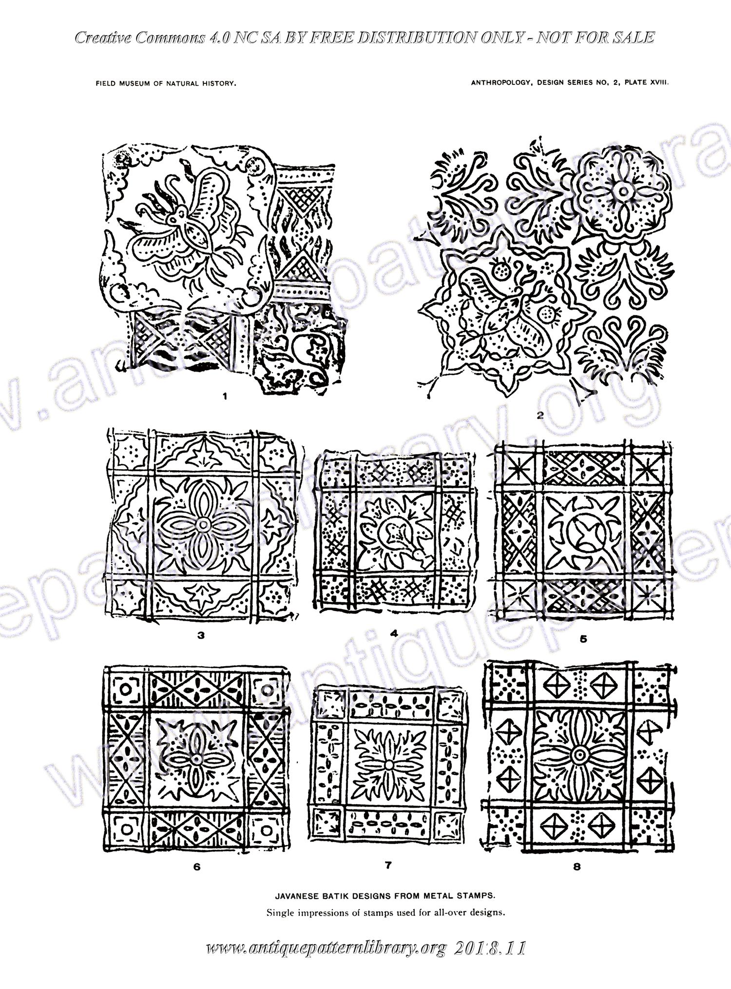 I-AB003 Javanese Batik Designs from Metal Stamps