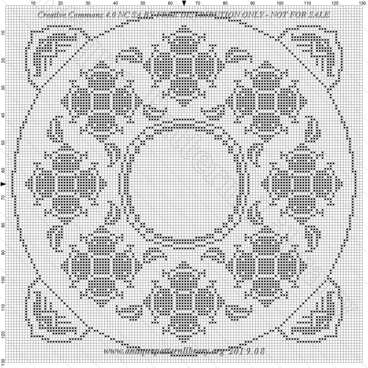 I-LZ002 Filet or embroidery design for a doily or doily edging