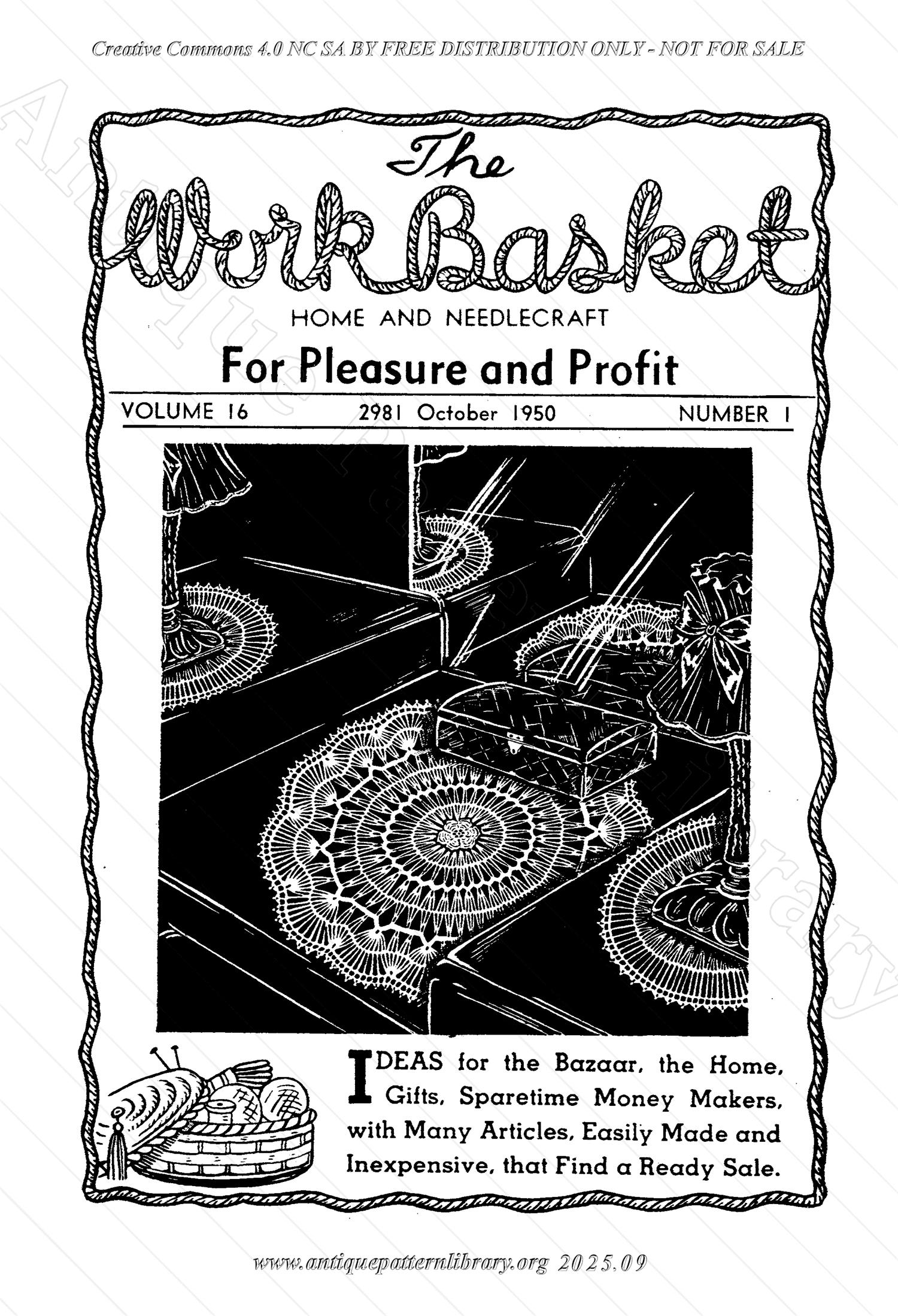 I-WB161 The Workbasket Volume 16 October 1950 Number 1