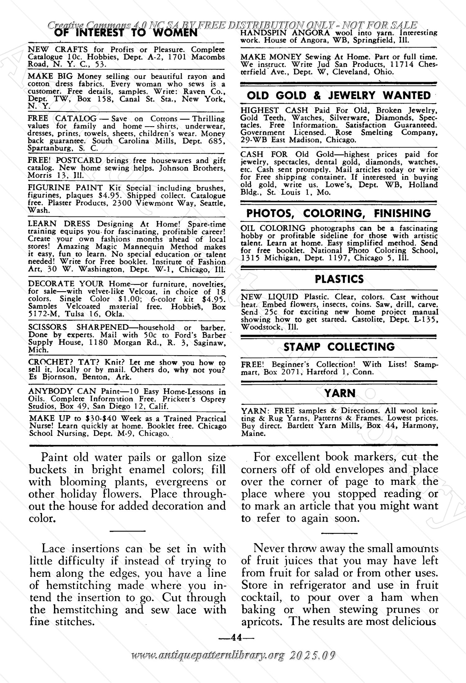 I-WB161 The Workbasket Volume 16 October 1950 Number 1
