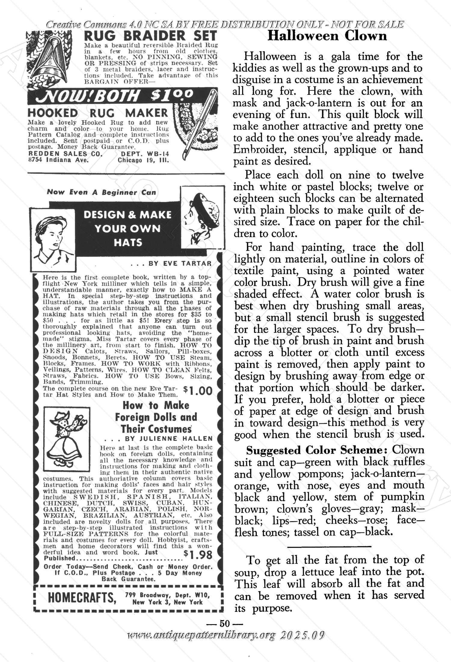I-WB161 The Workbasket Volume 16 October 1950 Number 1