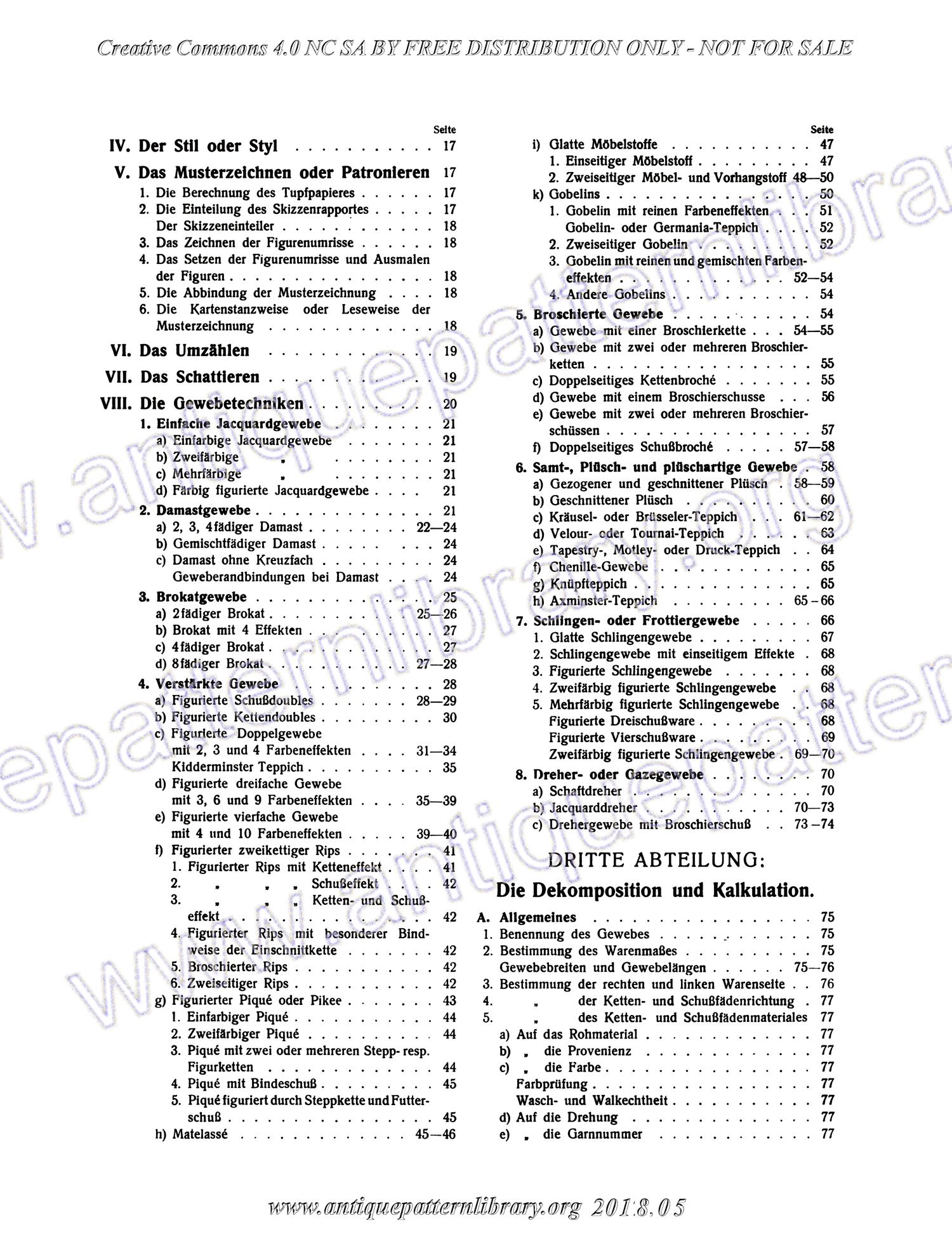 I-WM001 Technologie, Bindungslehre, Dekomposition und Kalkulation der Jacquard-Weberei