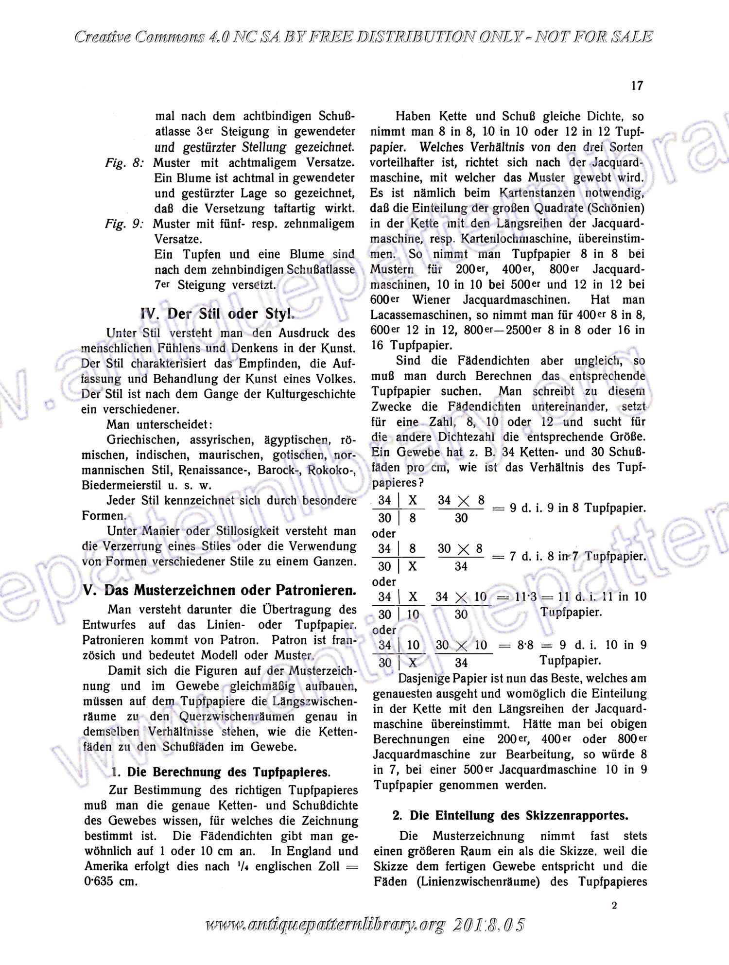 I-WM001 Technologie, Bindungslehre, Dekomposition und Kalkulation der Jacquard-Weberei