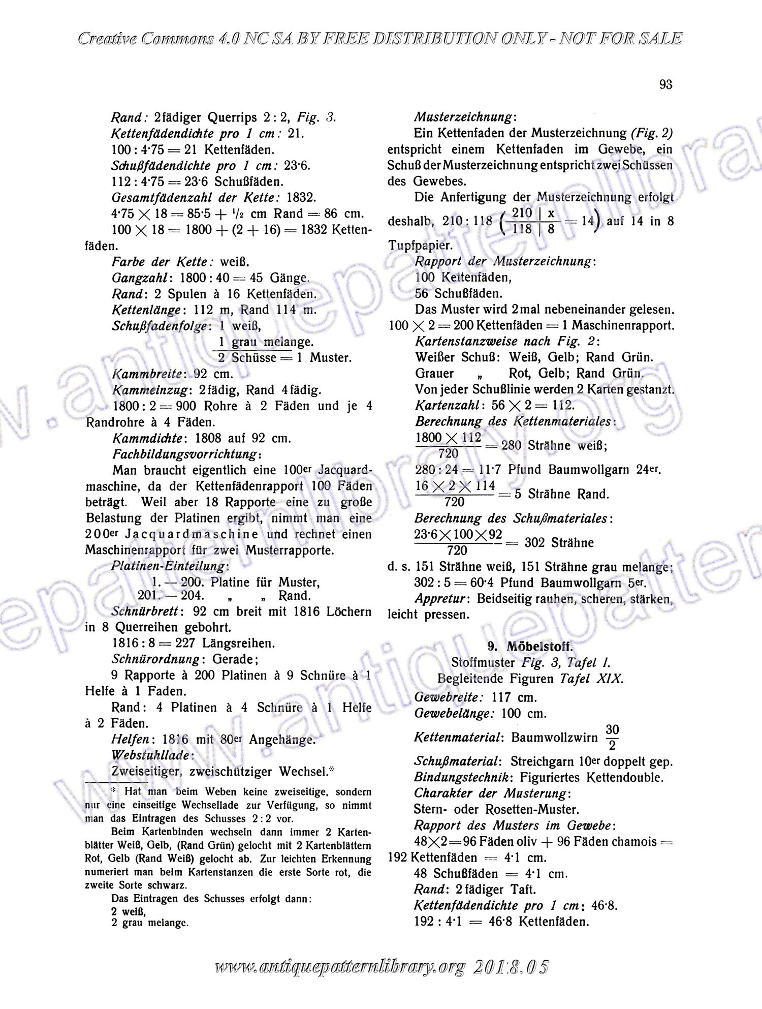 I-WM001 Technologie, Bindungslehre, Dekomposition und Kalkulation der Jacquard-Weberei