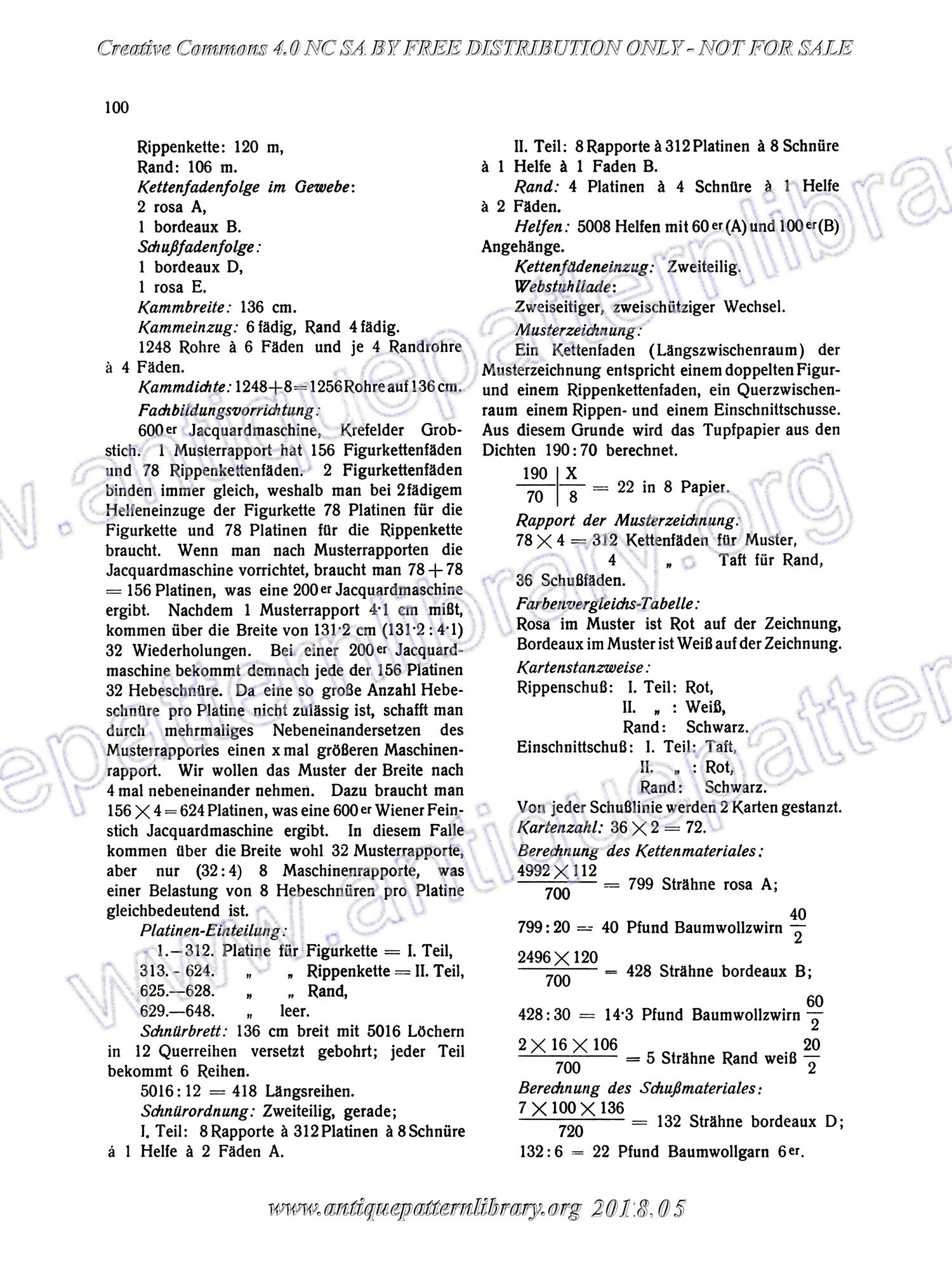 I-WM001 Technologie, Bindungslehre, Dekomposition und Kalkulation der Jacquard-Weberei