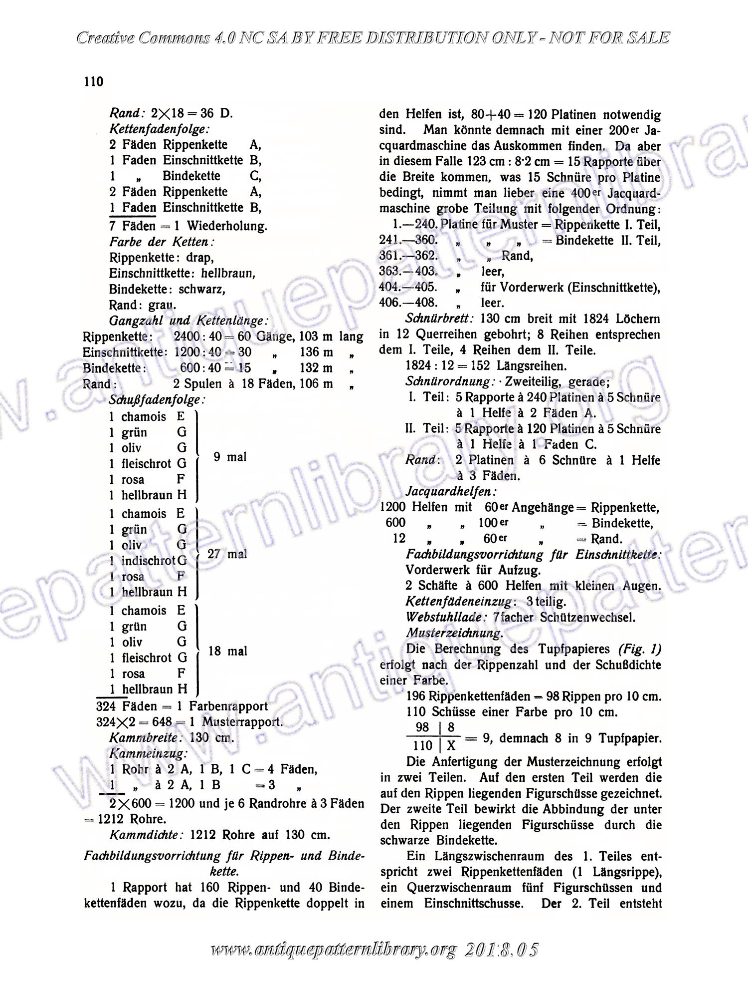 I-WM001 Technologie, Bindungslehre, Dekomposition und Kalkulation der Jacquard-Weberei