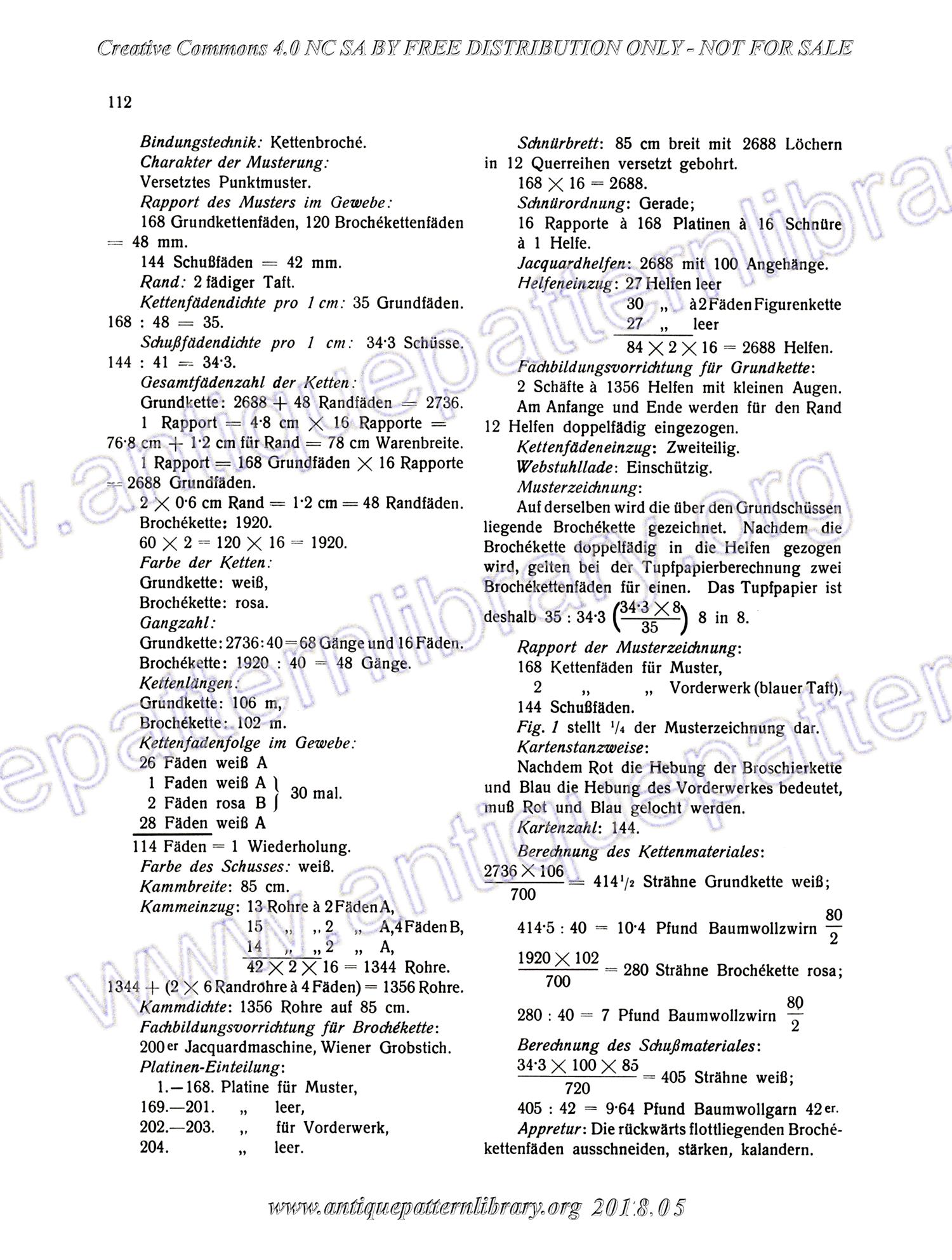 I-WM001 Technologie, Bindungslehre, Dekomposition und Kalkulation der Jacquard-Weberei