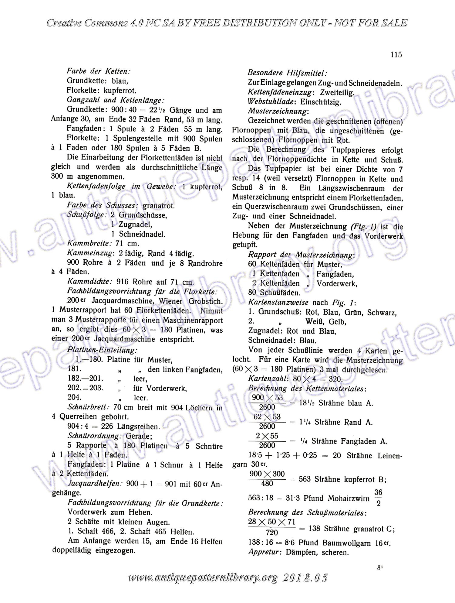 I-WM001 Technologie, Bindungslehre, Dekomposition und Kalkulation der Jacquard-Weberei