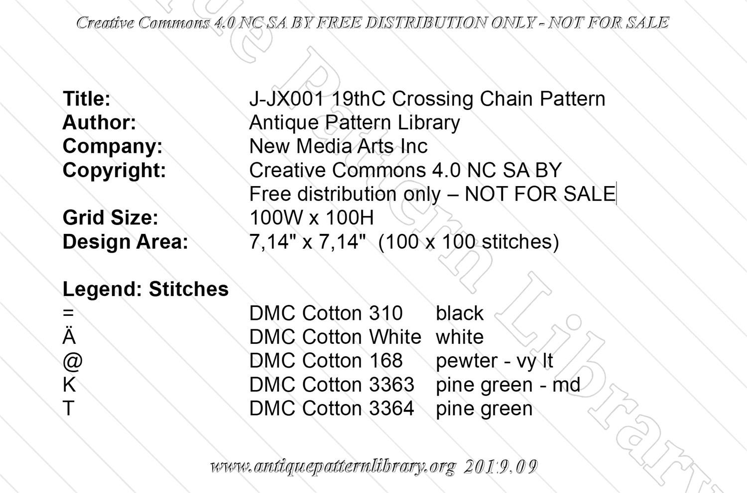 J-JX001 19thC Crossing Chain  Pattern