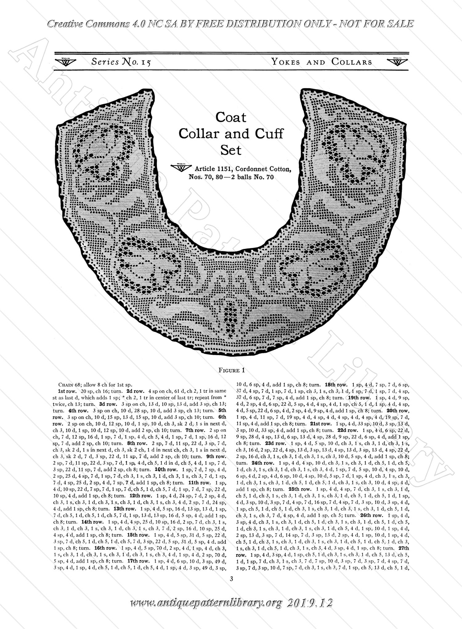 J-ME001 Latest Yokes, Collars and Cuff Sets in Fillet Crochet and Tatting