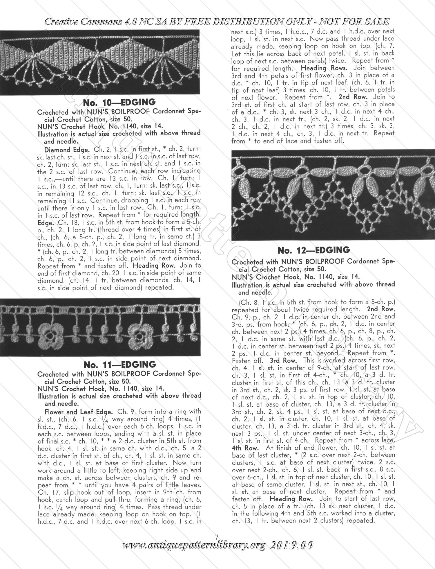 J-OS006 Nun's Crocheted Edgings and bandings