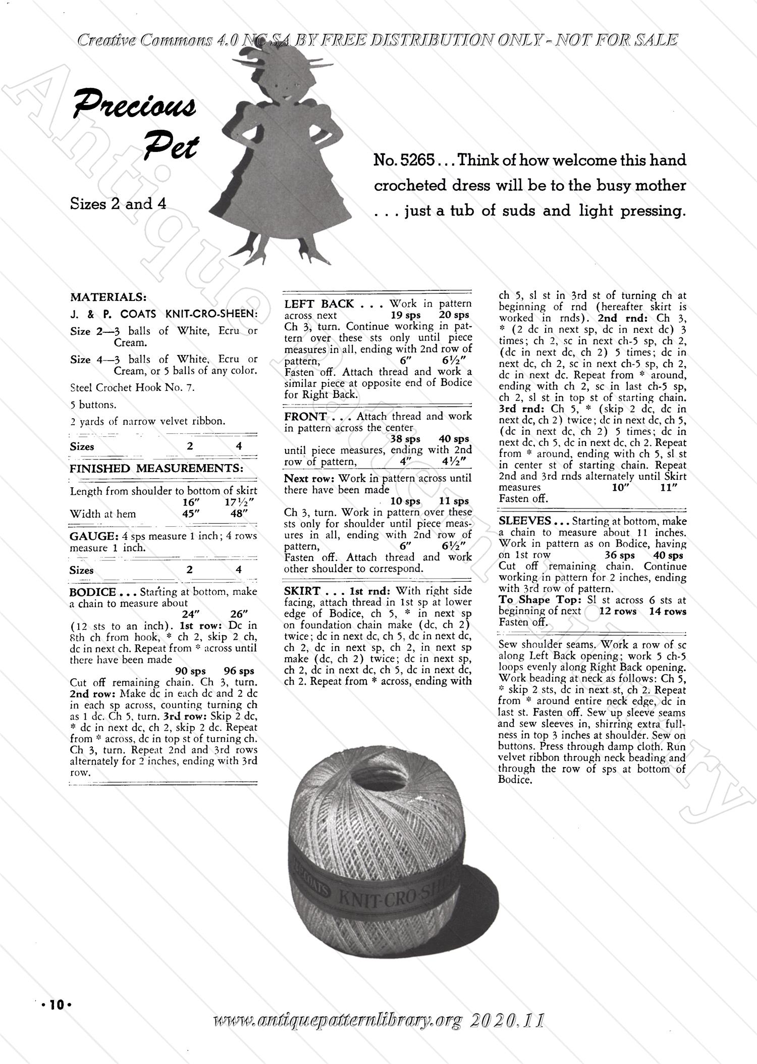 J-PA164 Dresses - Crochet for Small Fry 