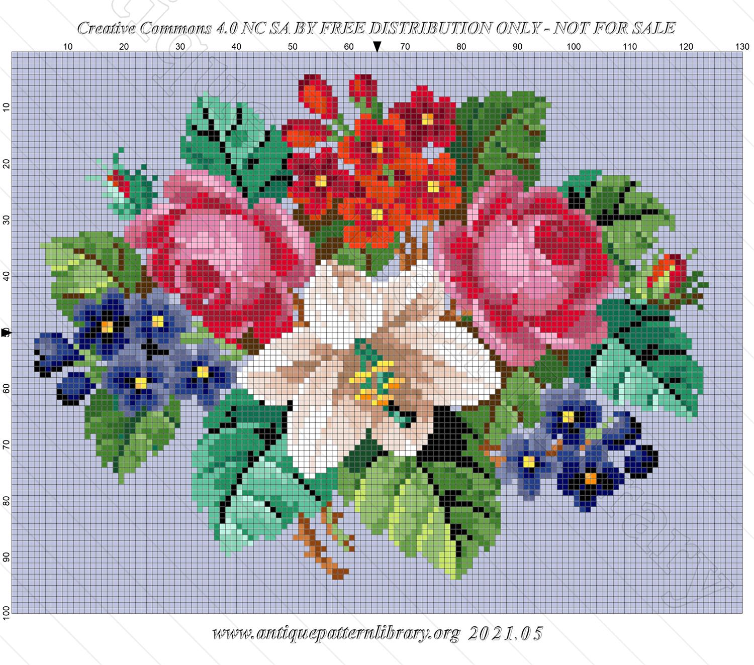 K-TL001 Bouquet with roses and forget-me-nots