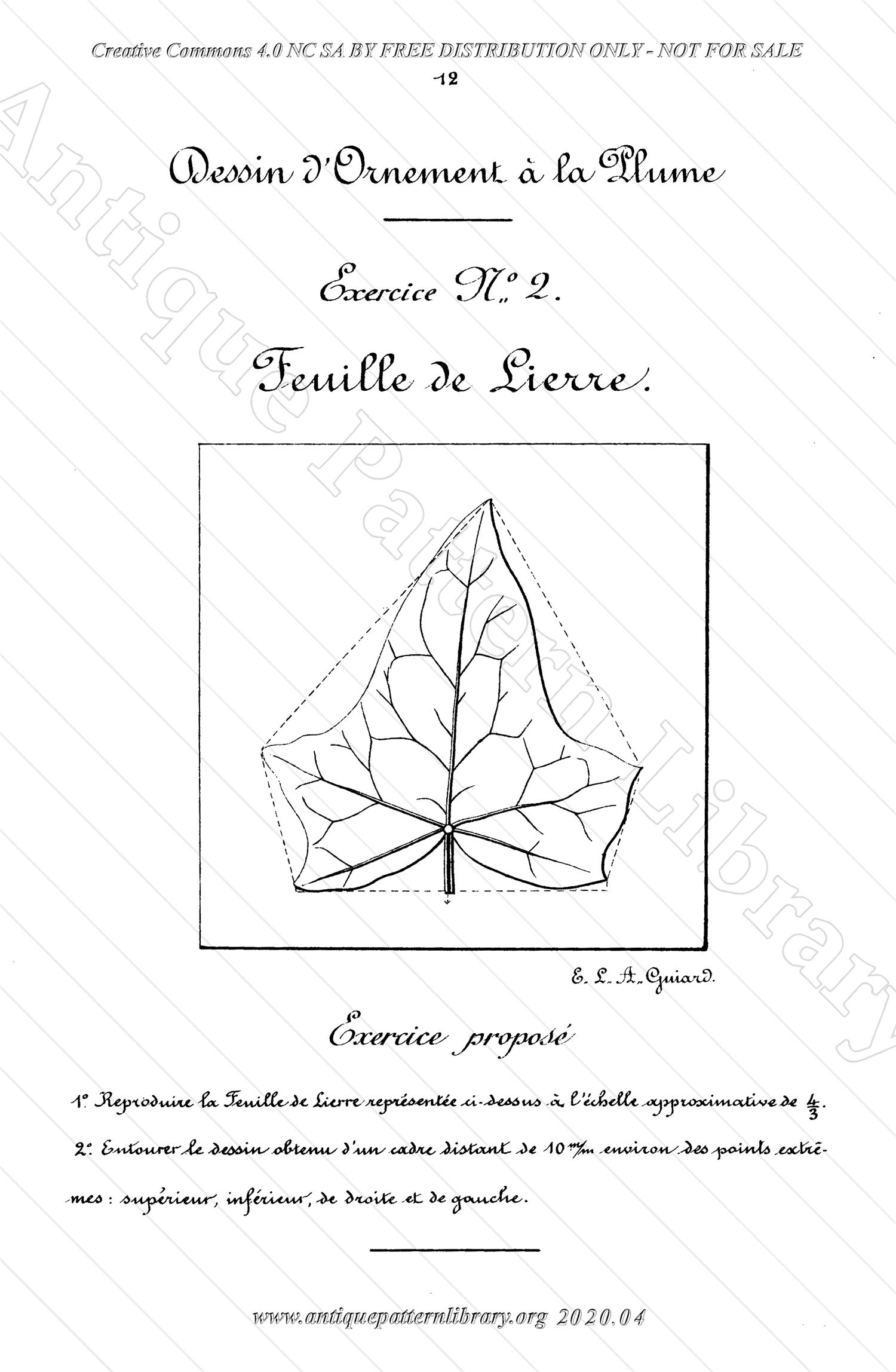 K-TT001 Dessin d'Ornement a la Plume