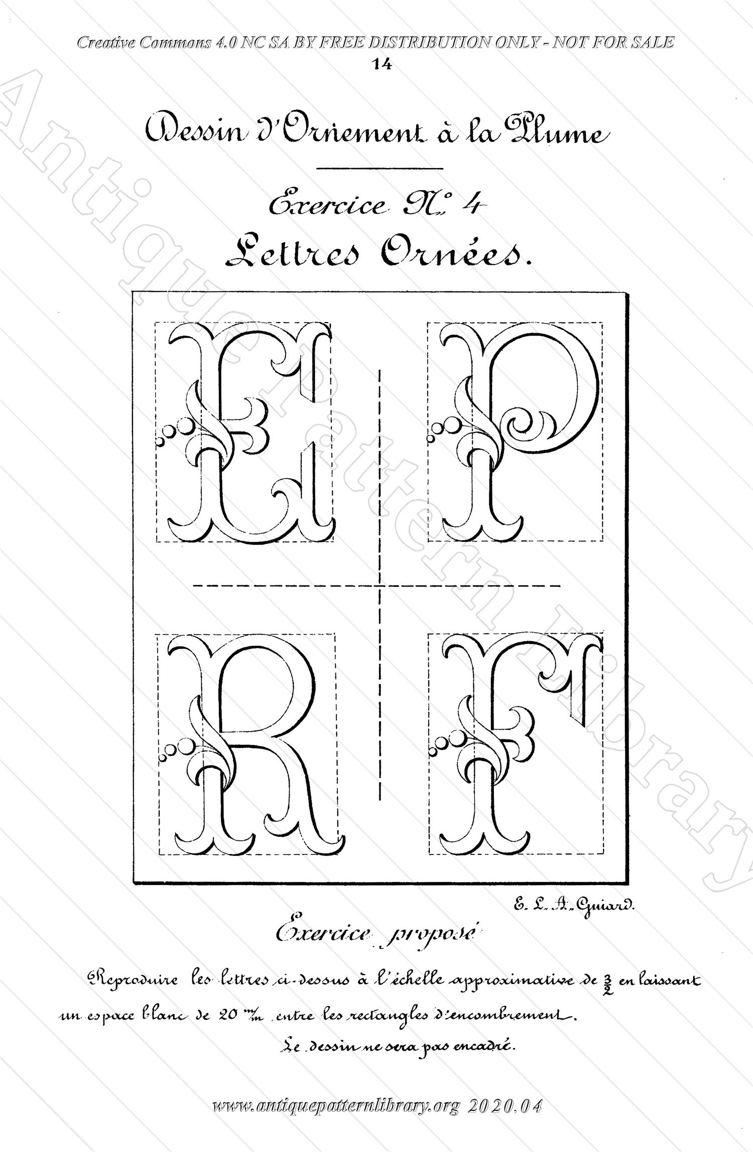 K-TT001 Dessin d'Ornement a la Plume