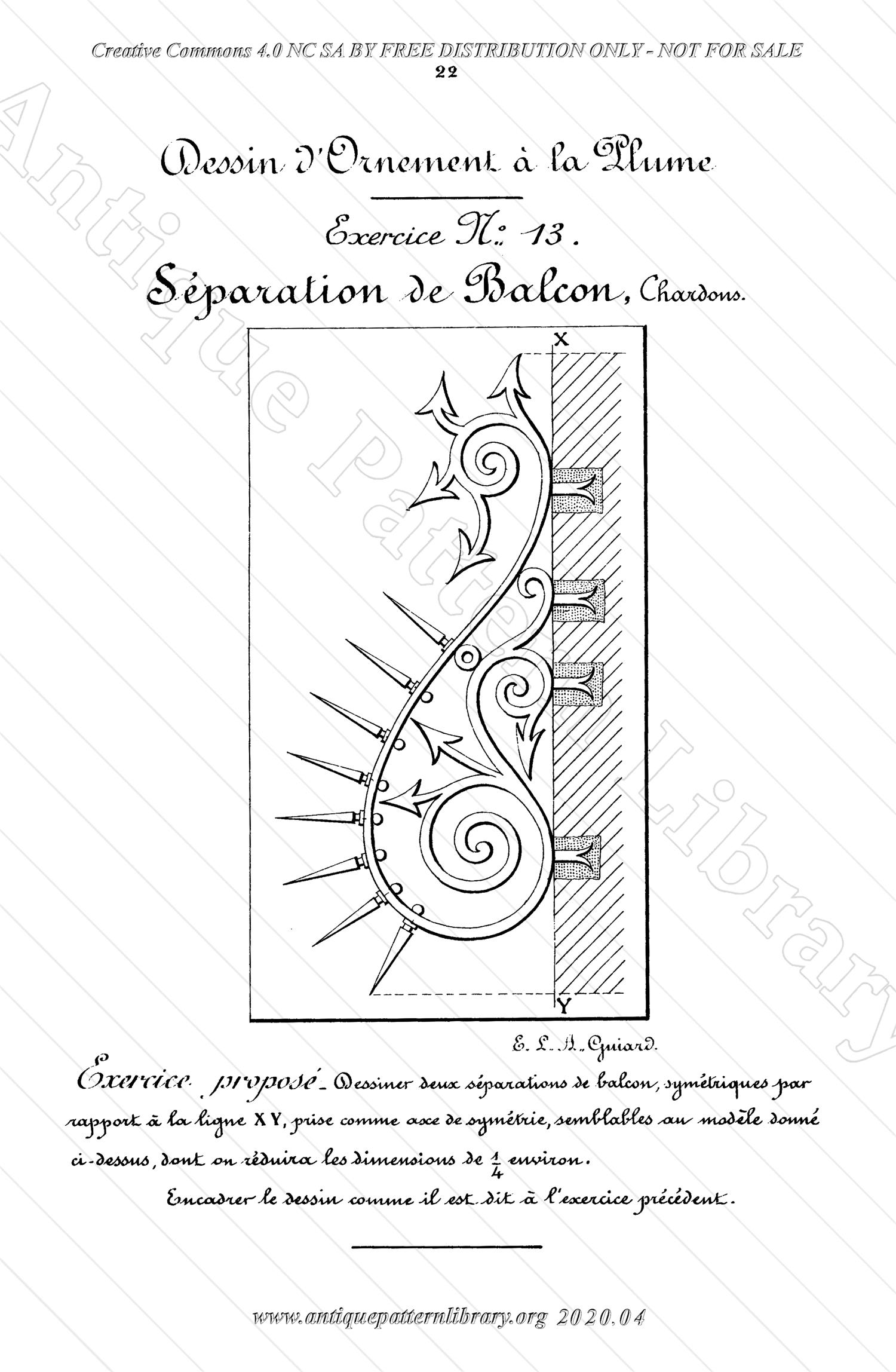 K-TT001 Dessin d'Ornement a la Plume