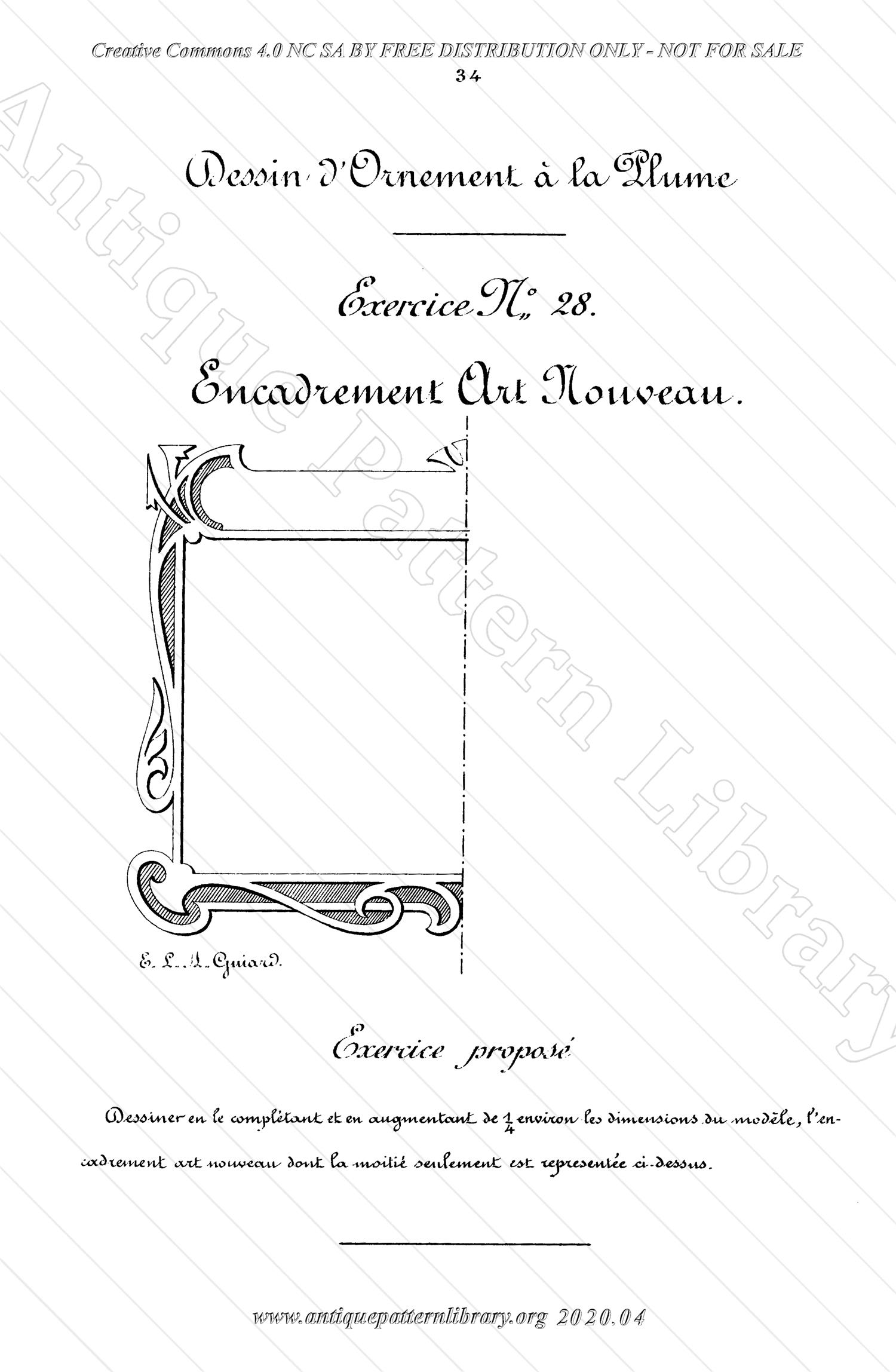 K-TT001 Dessin d'Ornement a la Plume